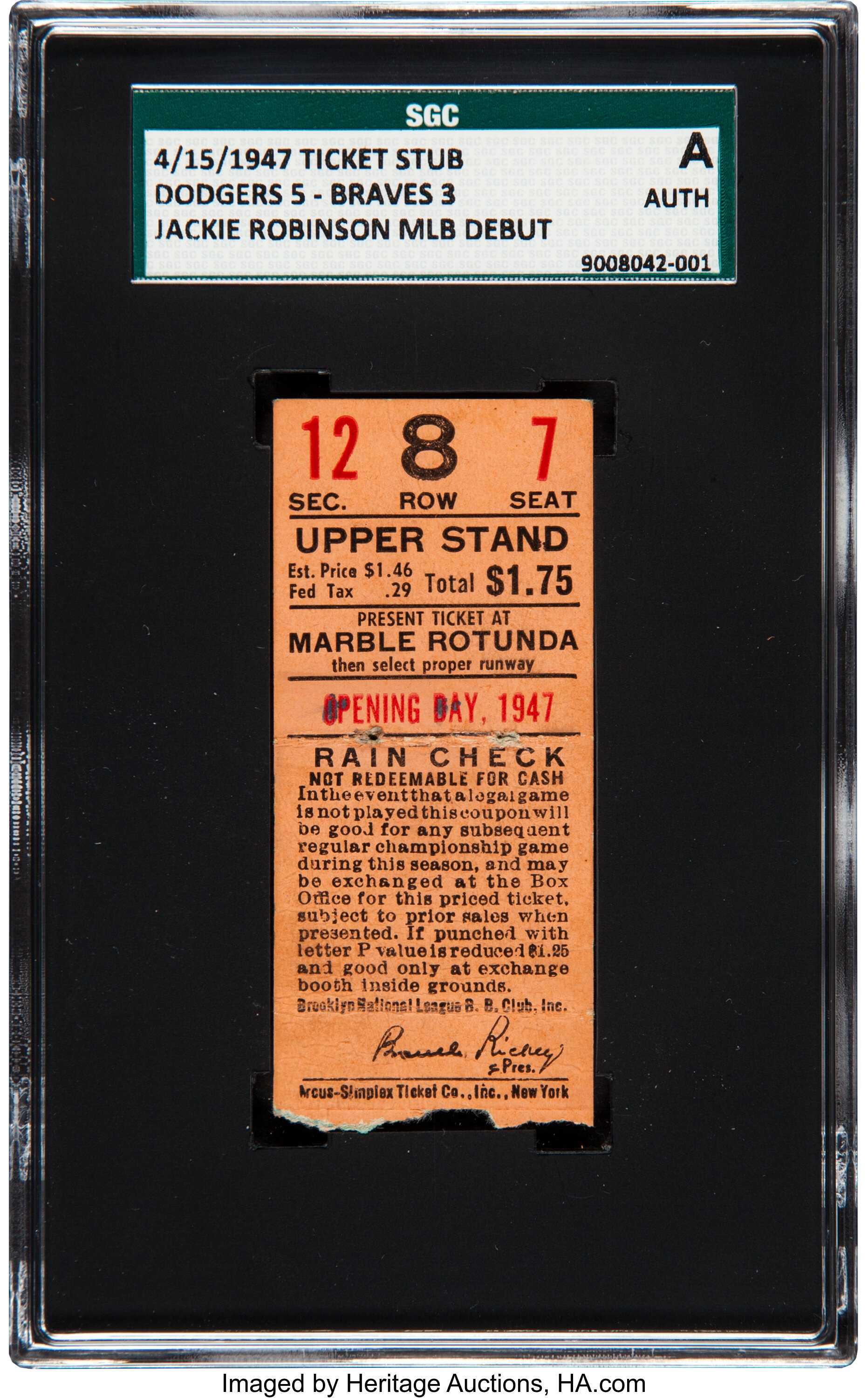 Ticket from Jackie Robinson's pro debut, jersey from Mickey