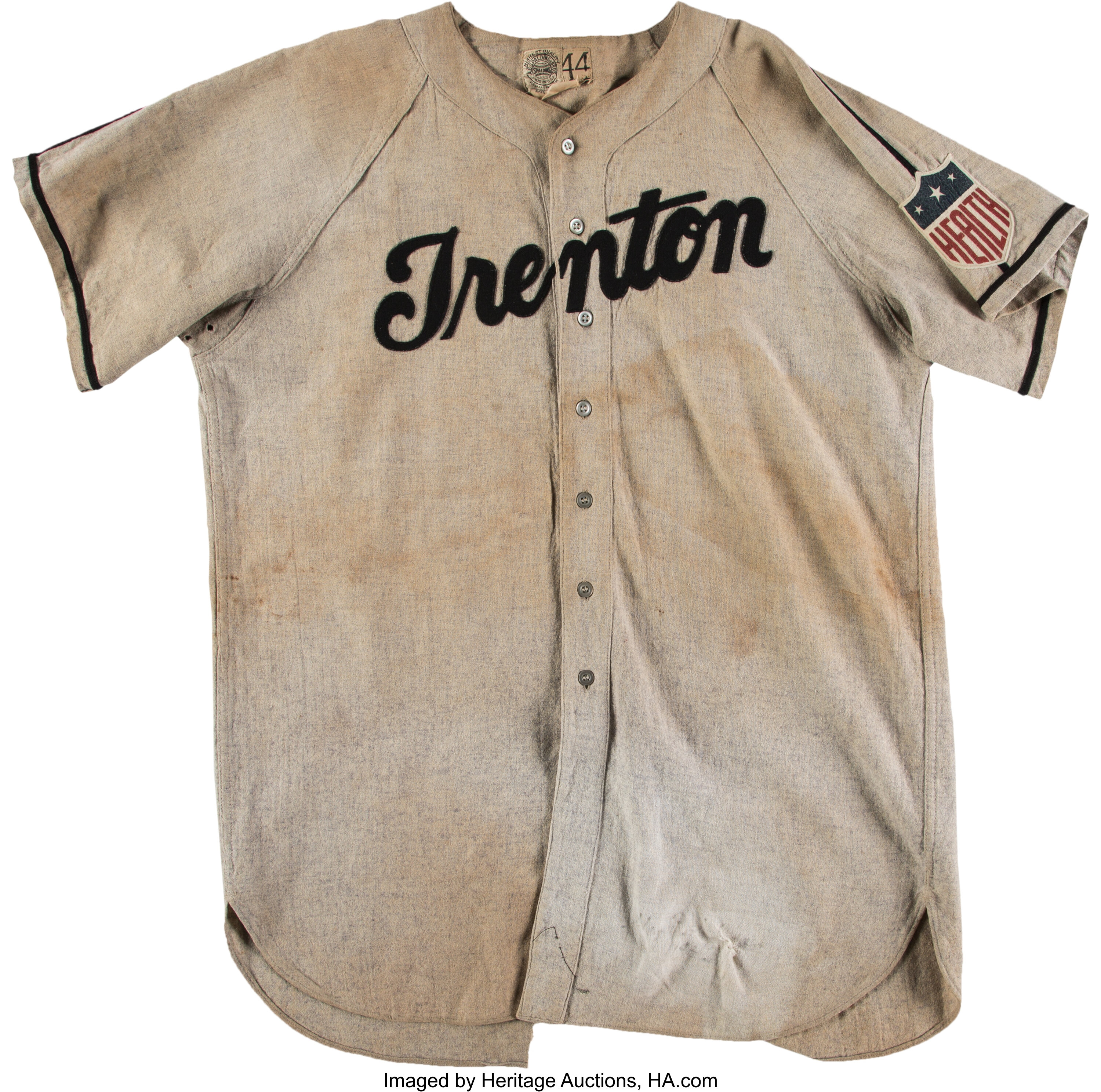 1942-44 Trenton Packers Game Worn Jersey with Health Patch. . , Lot  #50348