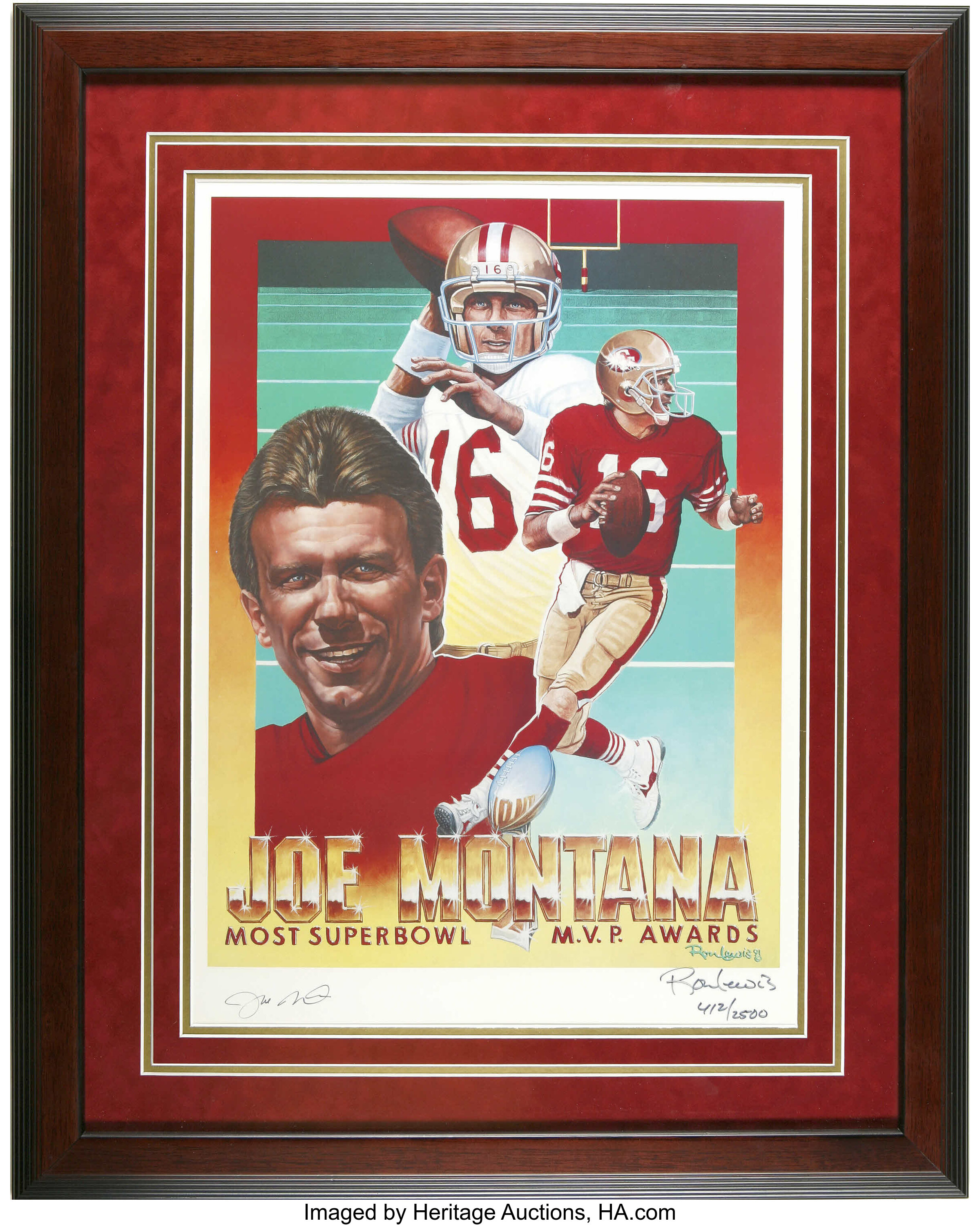 Joe Montana Signed Photo 16x20 Football HOF Super Bowl 4 Rings