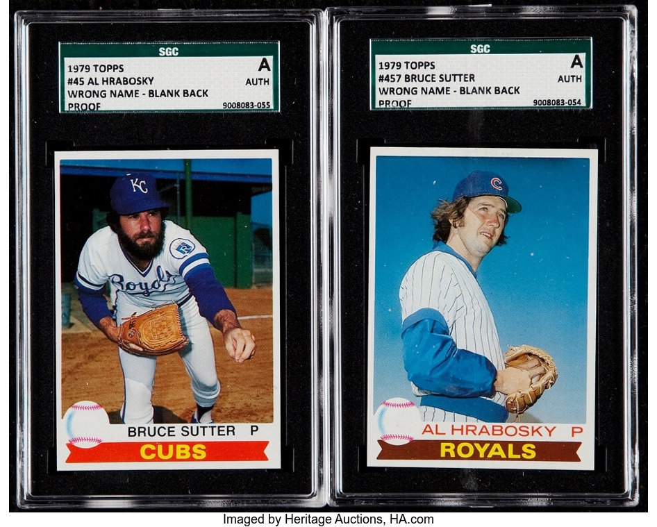 1979 Topps Wrong Name - Blank Back Proof SGC Authentic Pair - Bruce, Lot  #44079