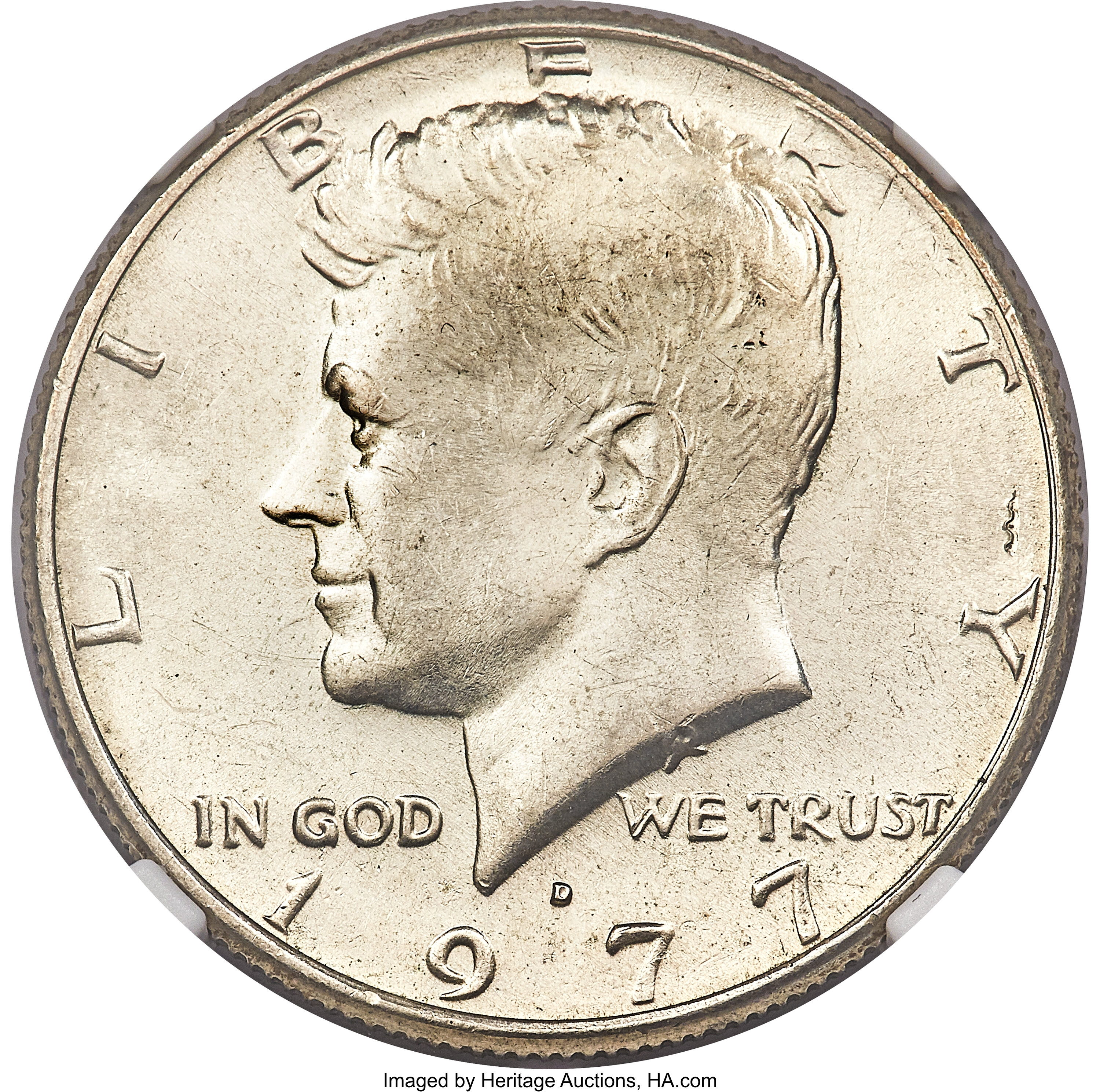 1977 D 50C Kennedy Half Dollar Struck on a 40 Silver Planchet