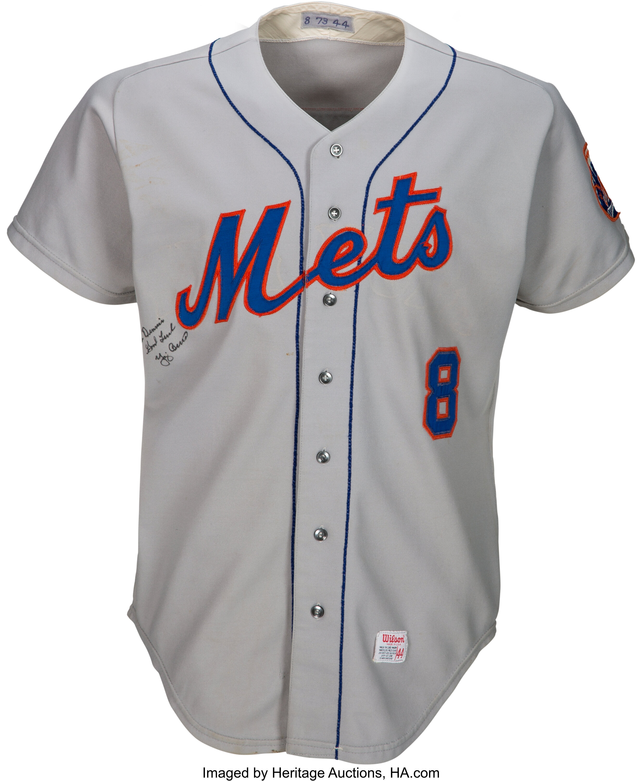 YOGI BERRA  New York Mets 1965 Away Majestic MLB Throwback Jersey