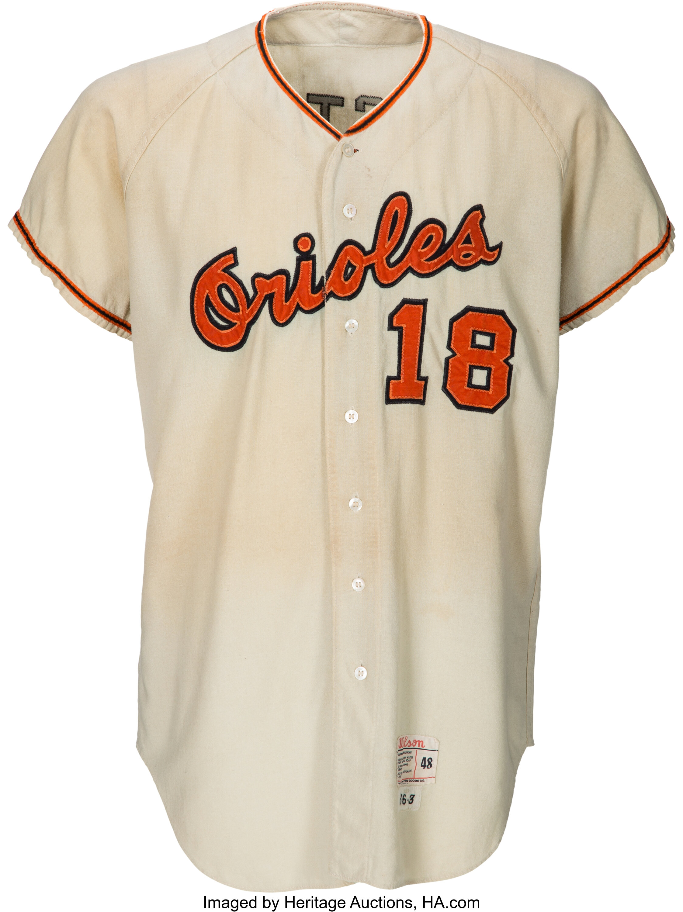 1966 Mike Epstein Game Worn Baltimore Orioles Rookie Jersey with, Lot  #50358