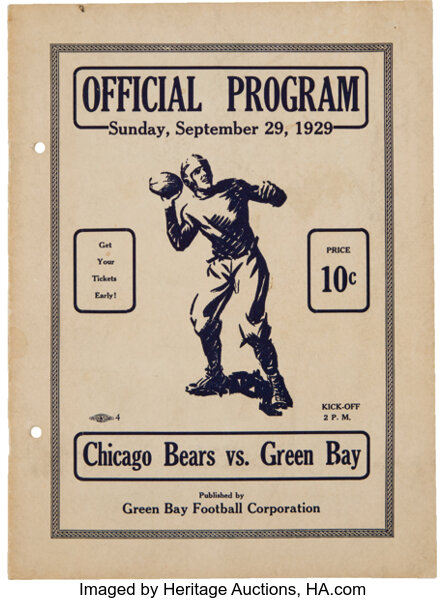 1955 Green Bay Packers Vs Chicago Bears Vintage Reproduction -   Hong  Kong