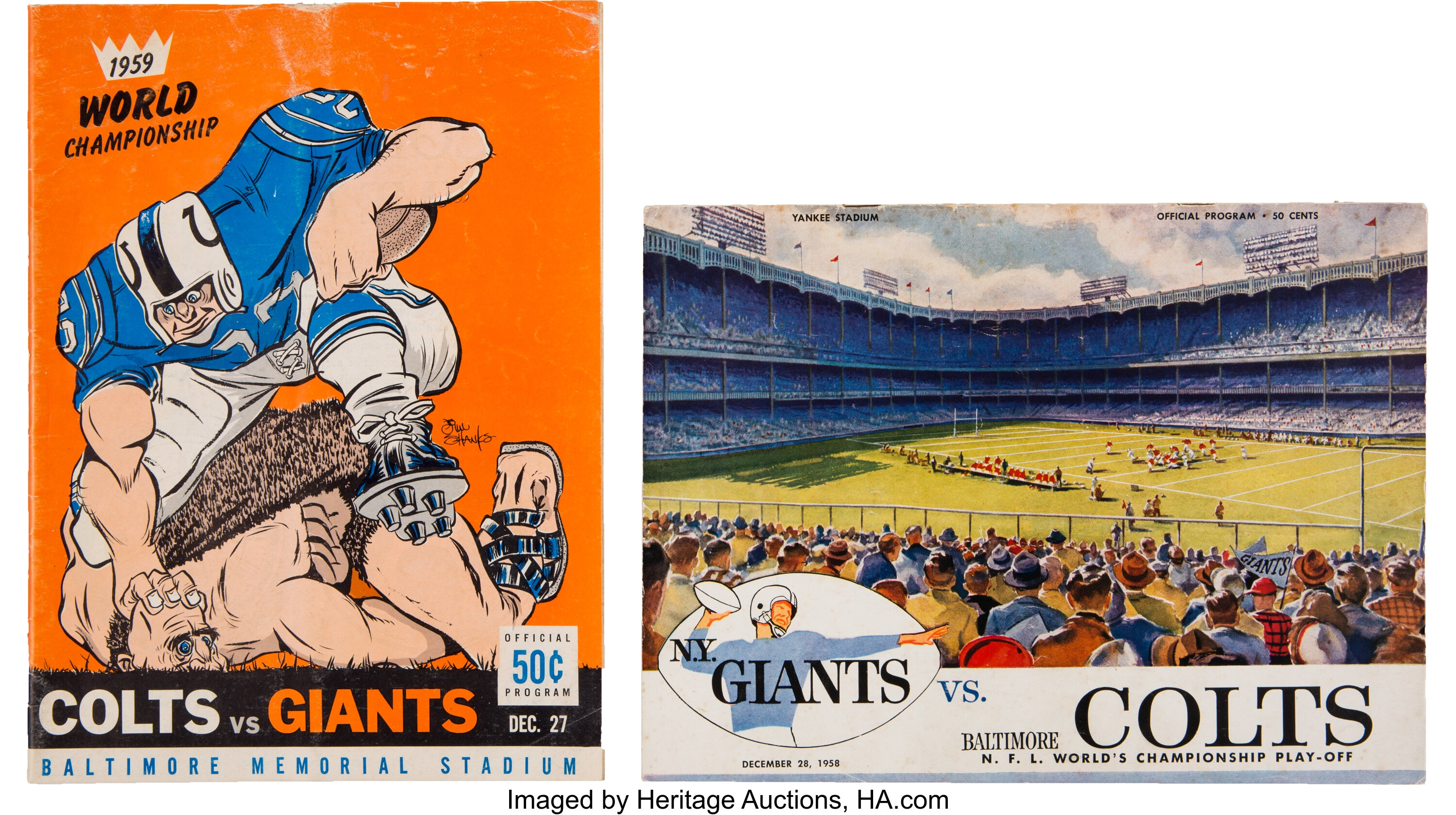 Sold at Auction: 1948 and 1960 NFL Championship Game programs each