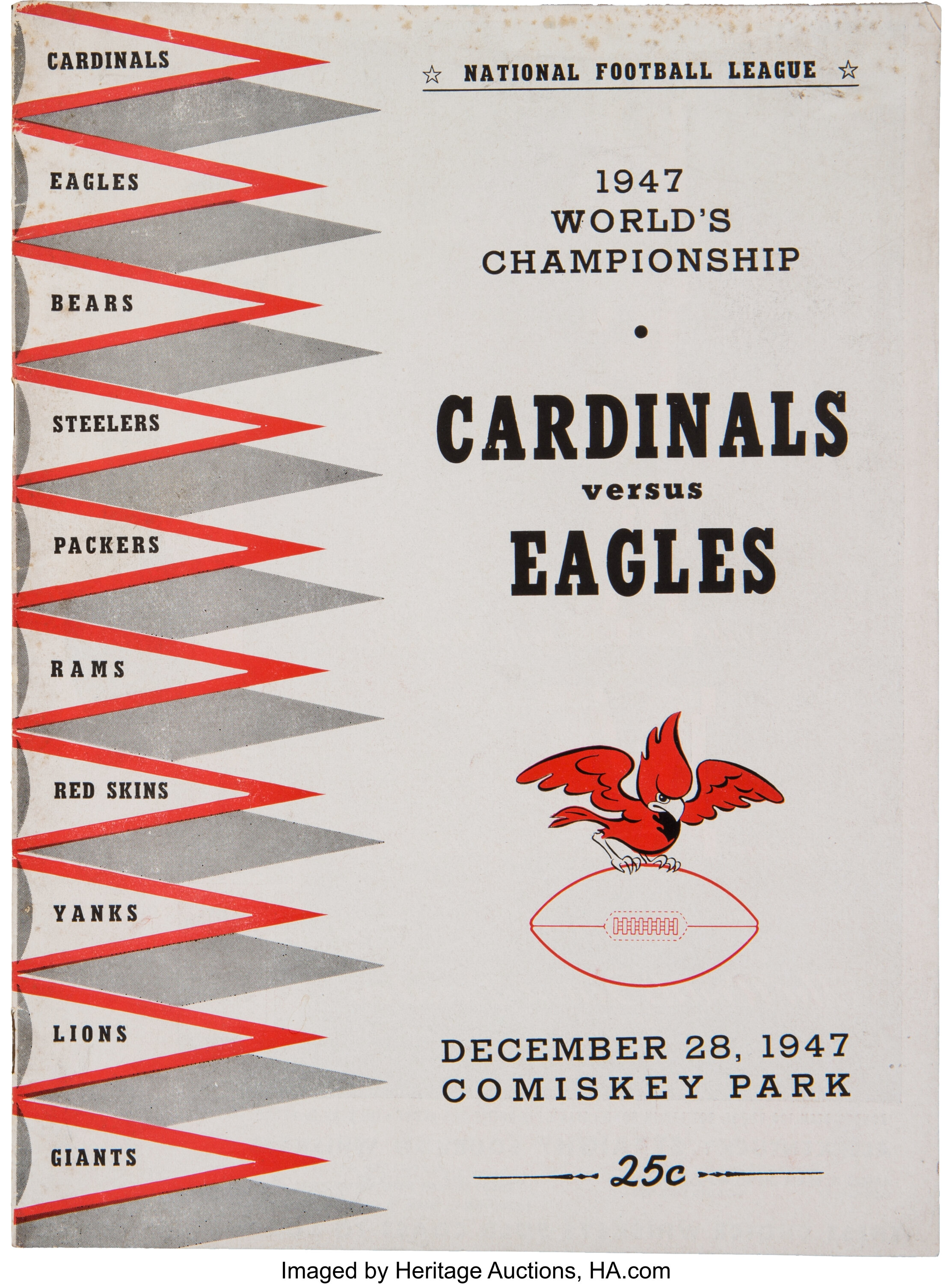 Sold at Auction: 1948 and 1960 NFL Championship Game programs each