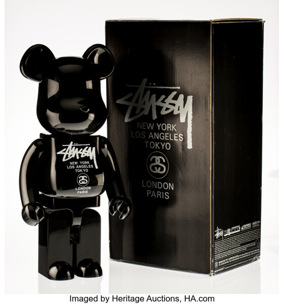 BE@RBRICK X Stussy. Black Stussy 1000% , 2006. Painted cast resin