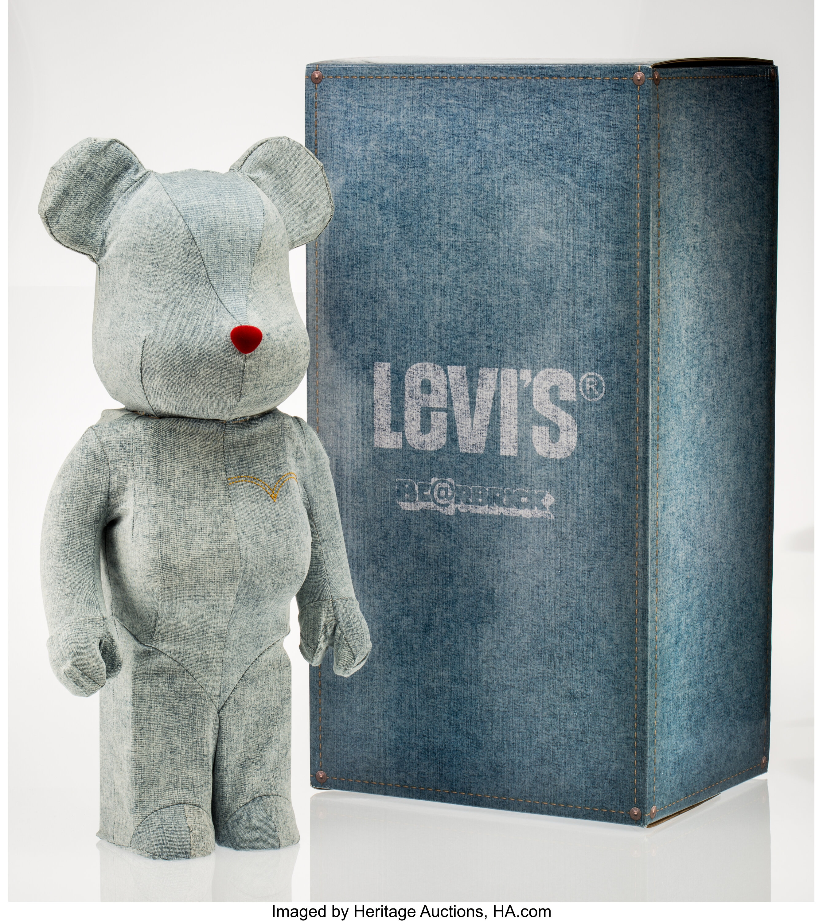 BE@RBRICK X Levi's. Wash Denim 1000%, 2015. Cast resin, with denim