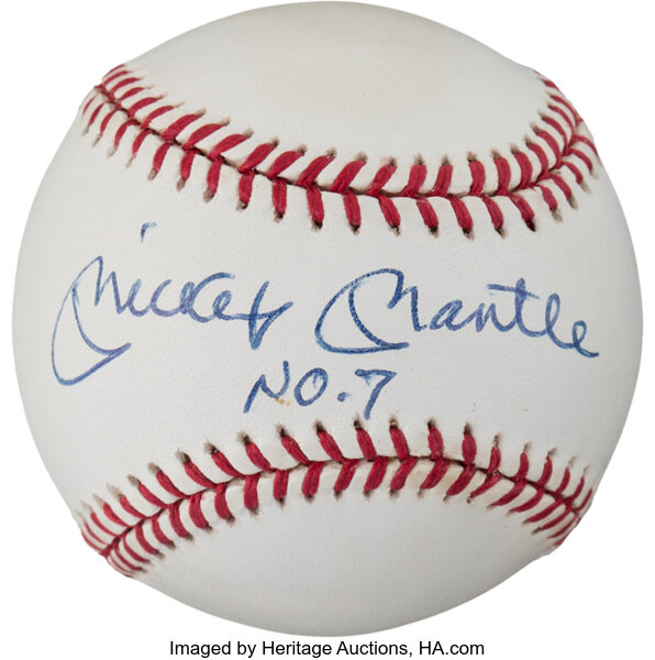 Circa 1990 Mickey Mantle No. 7 Signed UDA Jersey. Autographs, Lot  #81917