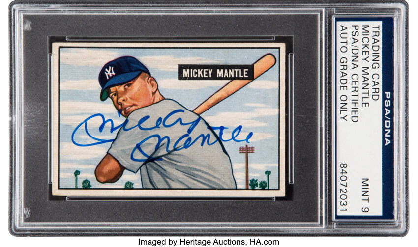 Mickey Mantle 1951 Bowman Insert 1989 Bowman Baseball, HOF, Yankees! –