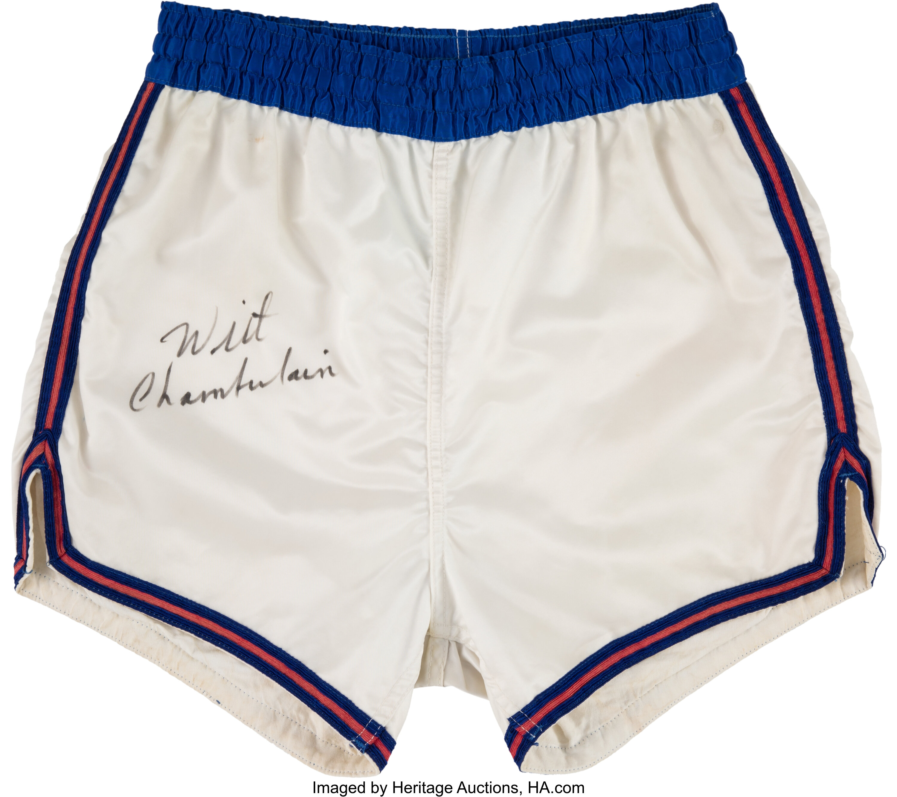 1965-66 Wilt Chamberlain Signed Game Worn Philadelphia 76ers Jersey, Lot  #50010