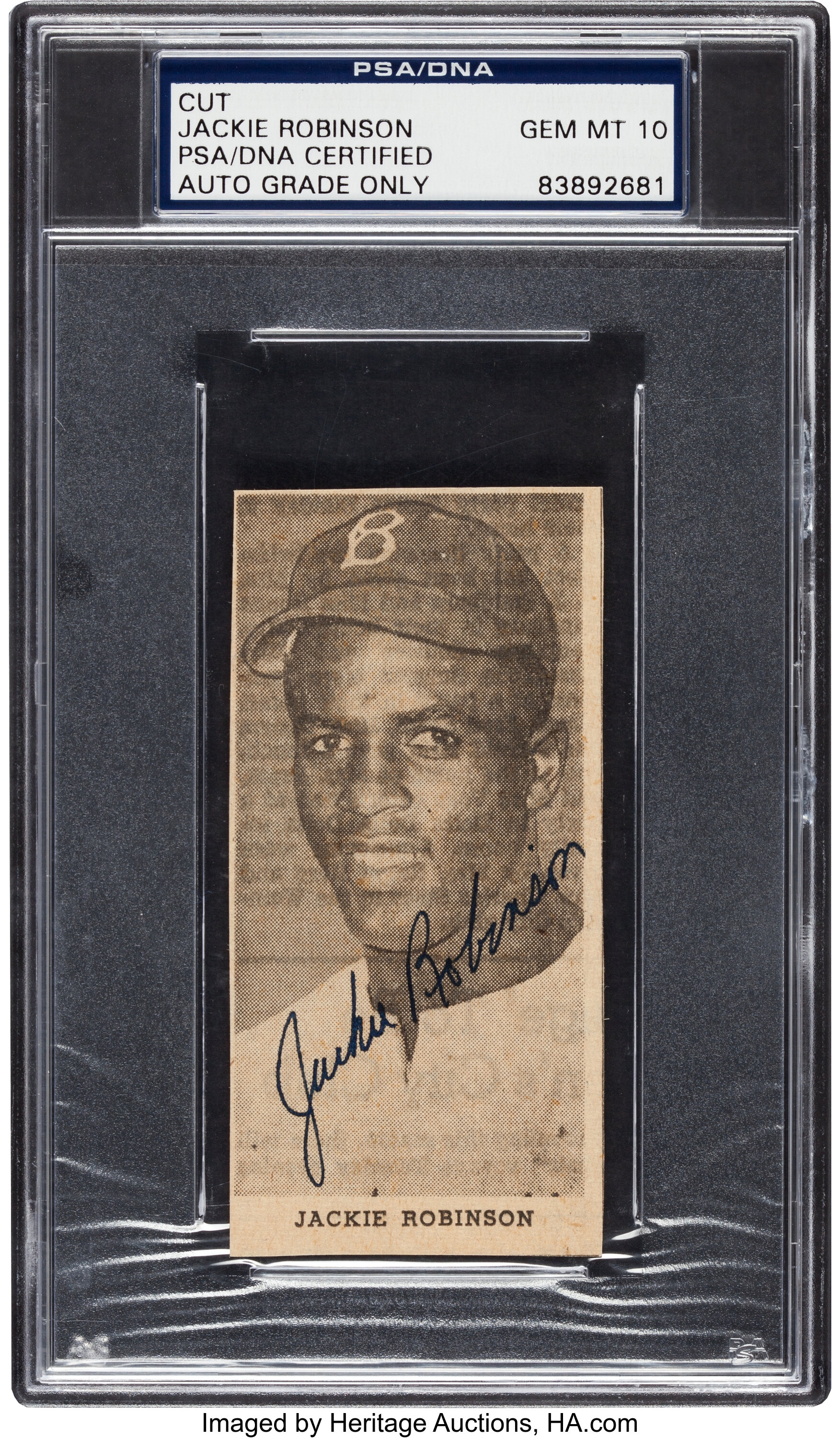 Jackie Robinson Autographed Cut Signature Framed