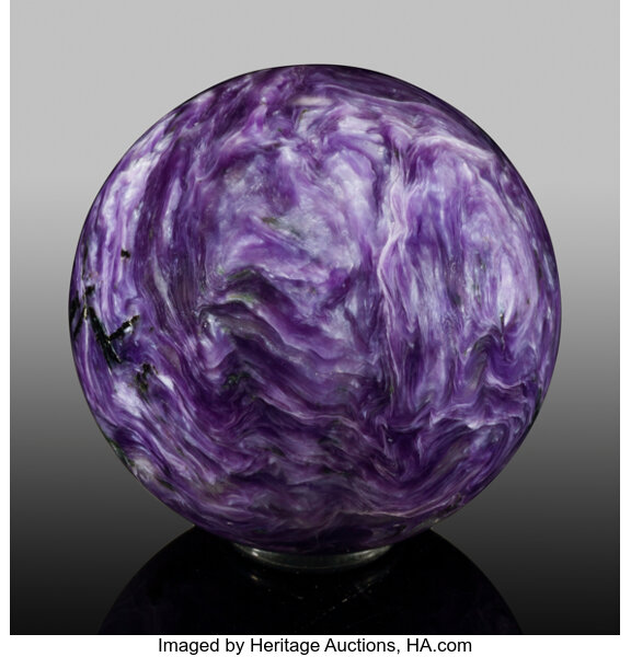 Charoite Sphere Stone Source Aldan Shield Sakha Republic Lot 72483 Heritage Auctions