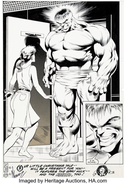 Original Comic Art:Splash Pages, Dale Keown and Bob McLeod Hulk #377 Splash Page 22 Original Art (Marvel, 1991)....