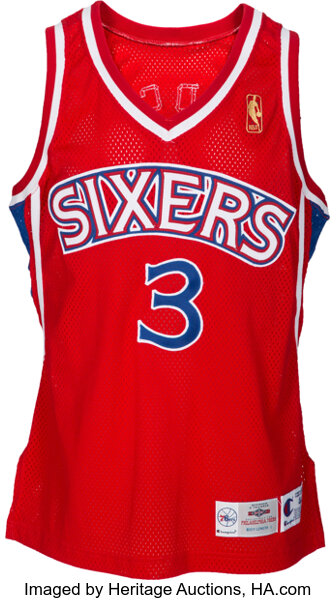 Allen Iverson Signed Philadelphia 76ers Jersey (JSA COA) #1 Pick 1996 –