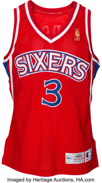 Allen Iverson Signed Philadelphia 76ers Jersey #1 Pick 1996 Draft