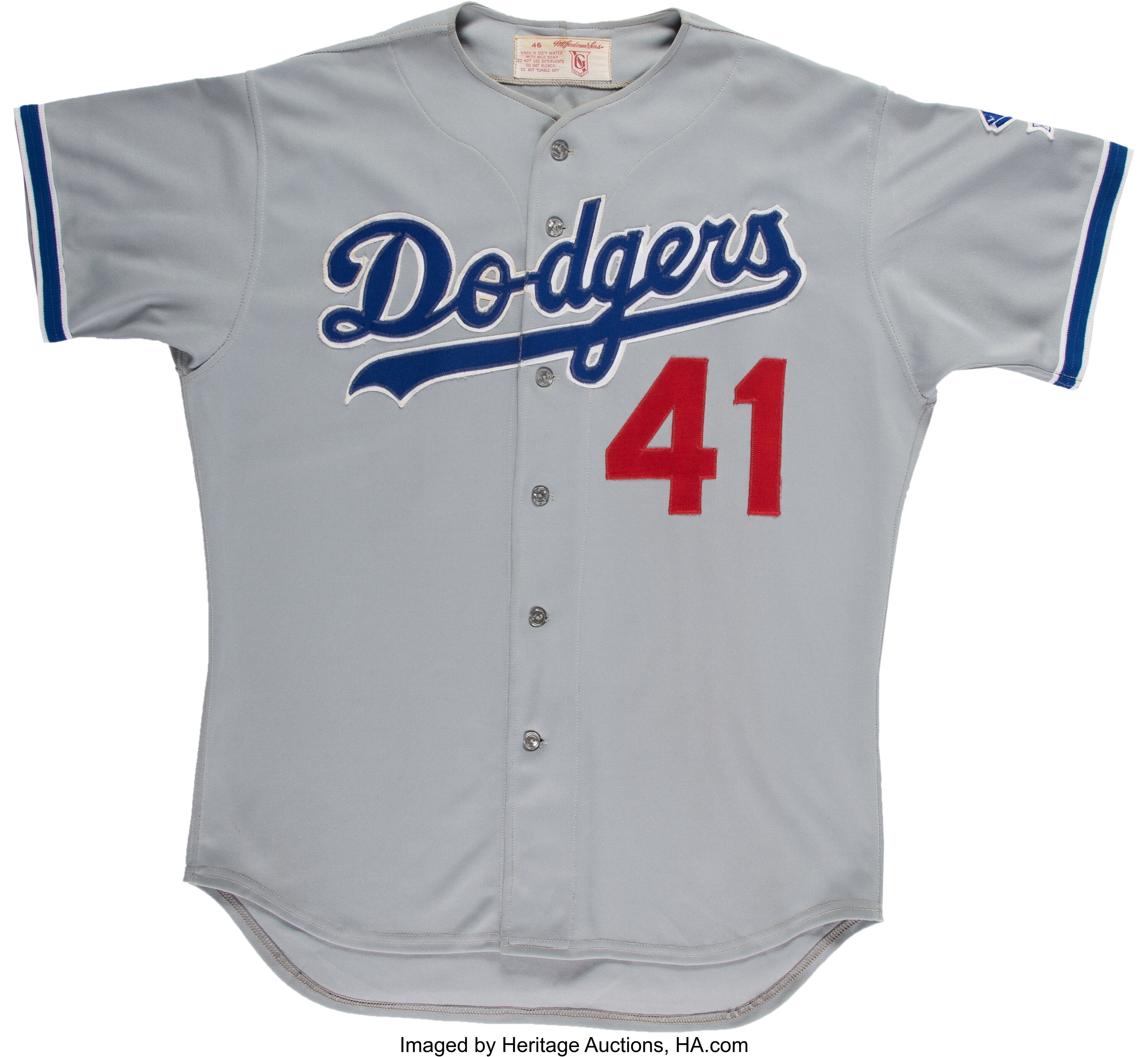 Lot Detail - 1983 JERRY REUSS LOS ANGELES DODGERS GAME WORN HOME JERSEY  WITH '25TH ANNIVERSARY IN L.A.' PATCH (MEARS A10)