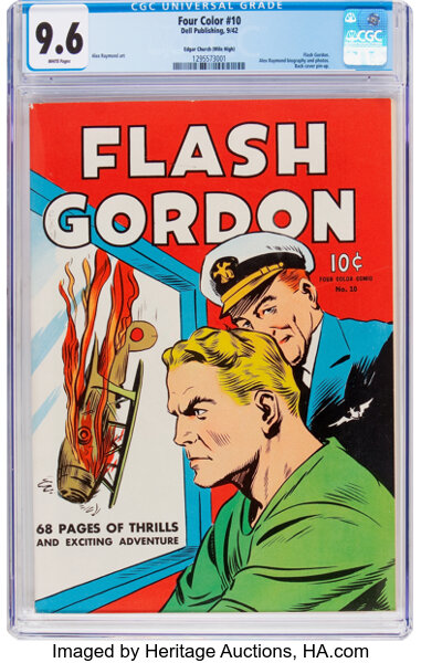 Golden Age (1938-1955):Science Fiction, Four Color #10 Flash Gordon - Mile High Pedigree (Dell, 1942) CGCNM+ 9.6 White pages....