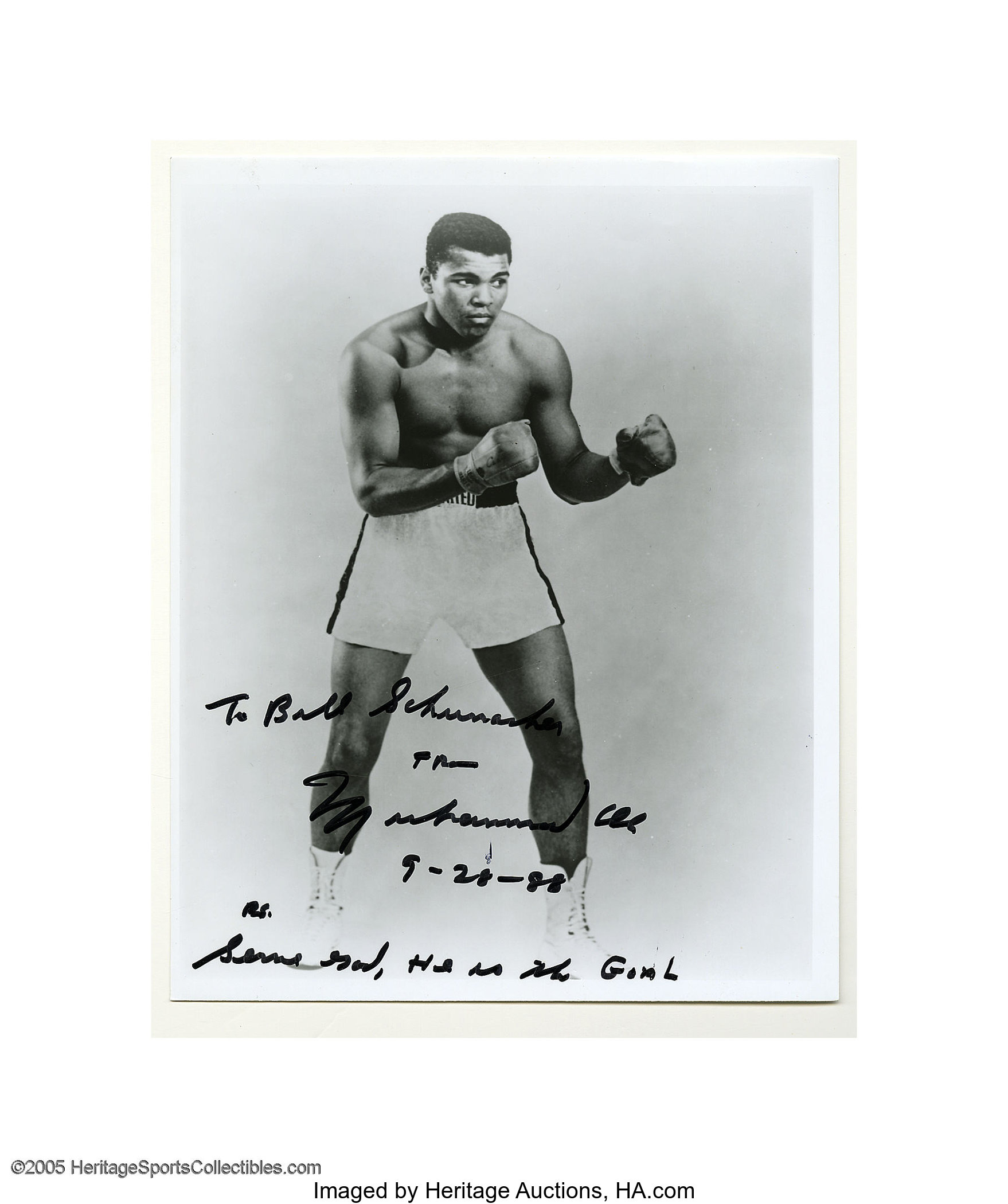 Muhammad Ali Signed 8 X 10 Photo. Boxing immortal Ali in fighting | Lot ...