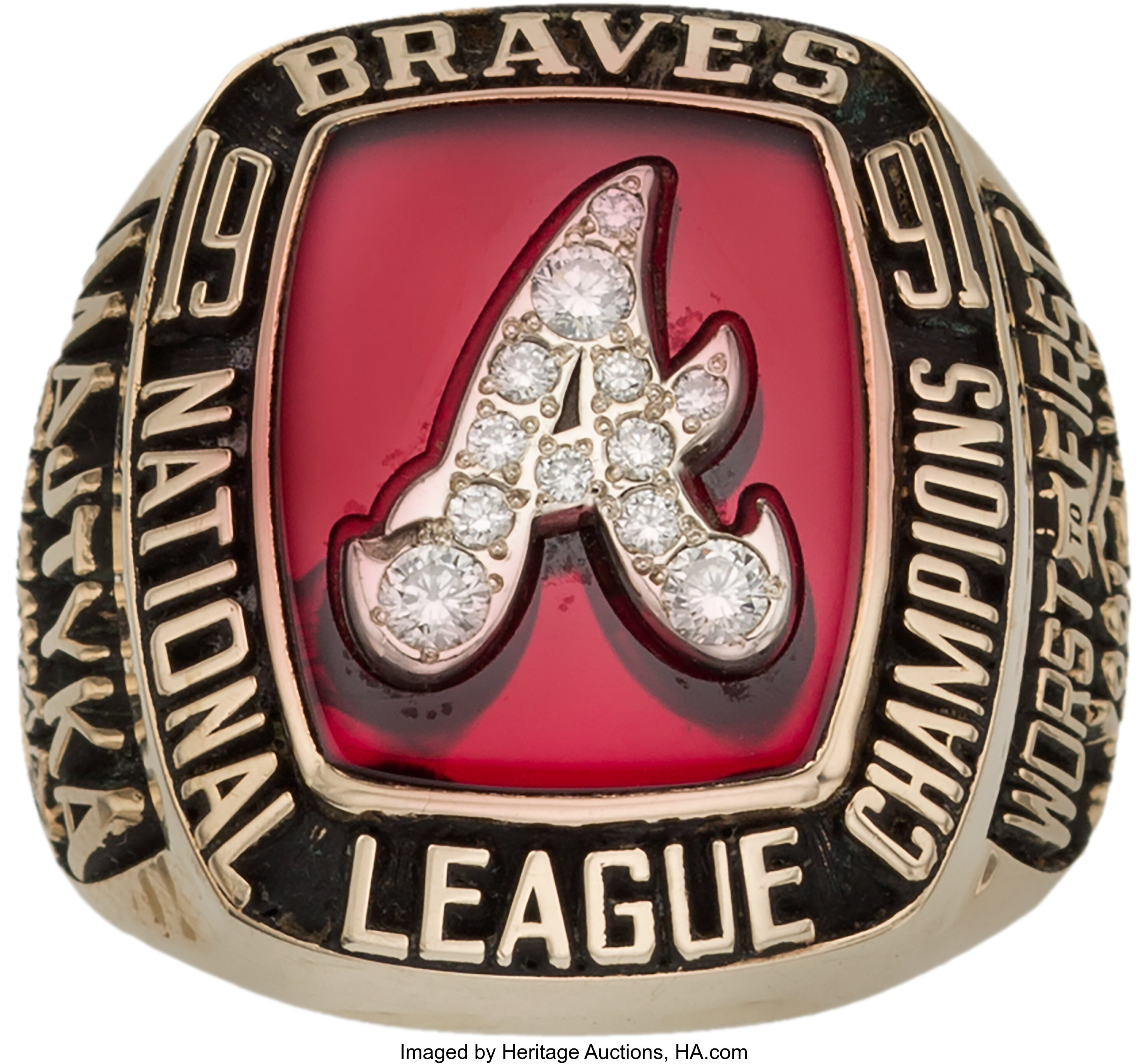 1991 Atlanta Braves National League Championship Ring Presented to, Lot  #50411