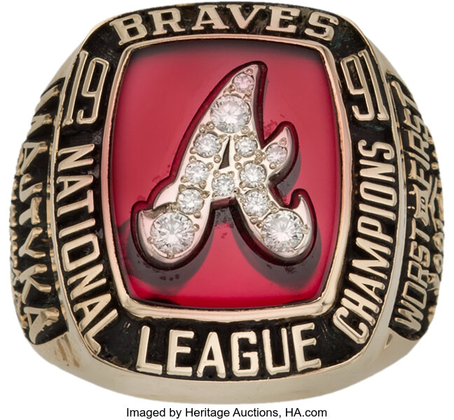 1991 Atlanta Braves National League Championship Ring. Baseball