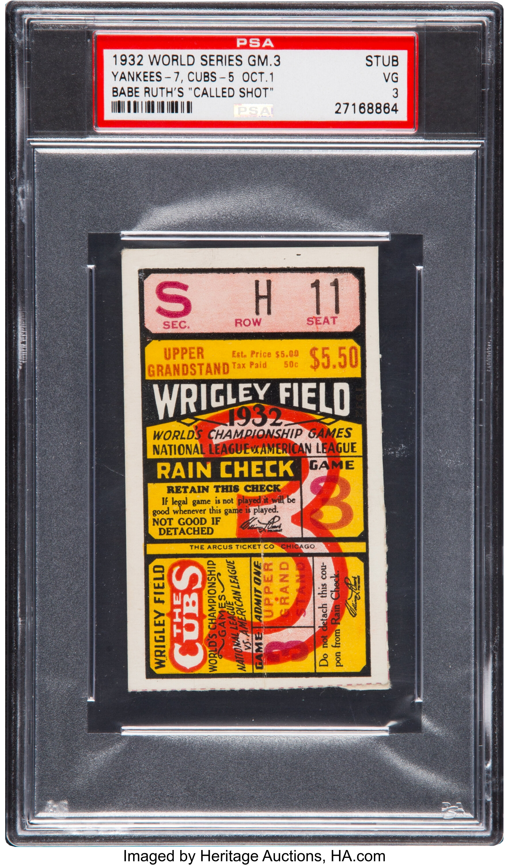 Lot Detail - 1932 WORLD SERIES GAME 3 FULL UNUSED TICKET (BABE RUTH'S  CALLED SHOT)