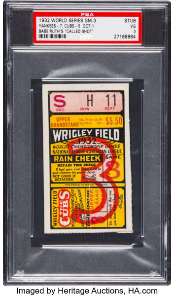 Lot Detail - 1932 WORLD SERIES GAME 3 FULL UNUSED TICKET (BABE RUTH'S  CALLED SHOT)