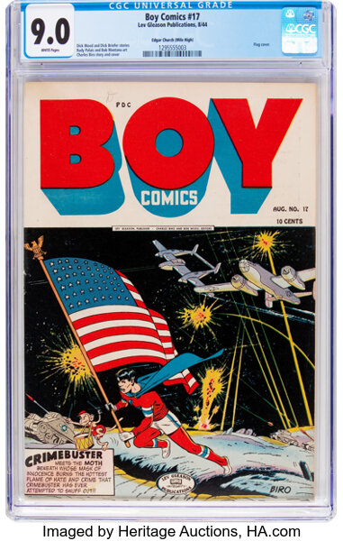 Golden Age (1938-1955):Superhero, Boy Comics #17 Mile High Pedigree (Lev Gleason, 1944) CGC VF/NM 9.0White pages....