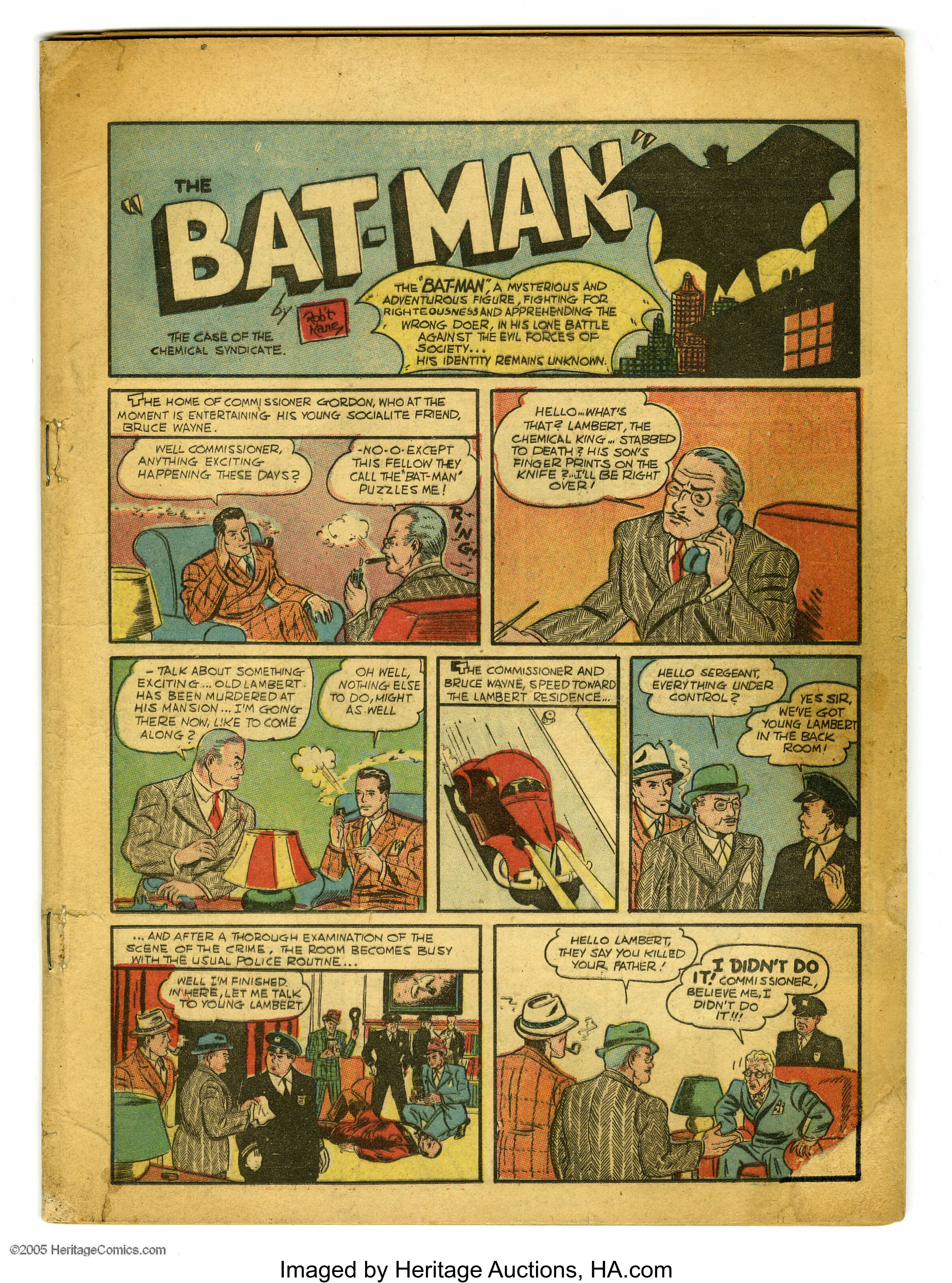 Detective Comics #27 (DC, 1939) Condition: Coverless. This is the | Lot  #4371 | Heritage Auctions