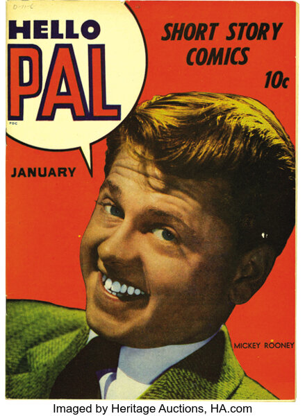 Golden Age (1938-1955):Humor, Hello Pal #1 Mile High pedigree (Harvey, 1943) Condition: VF/NM. Mickey Rooney has never looked better than on this super-fr...