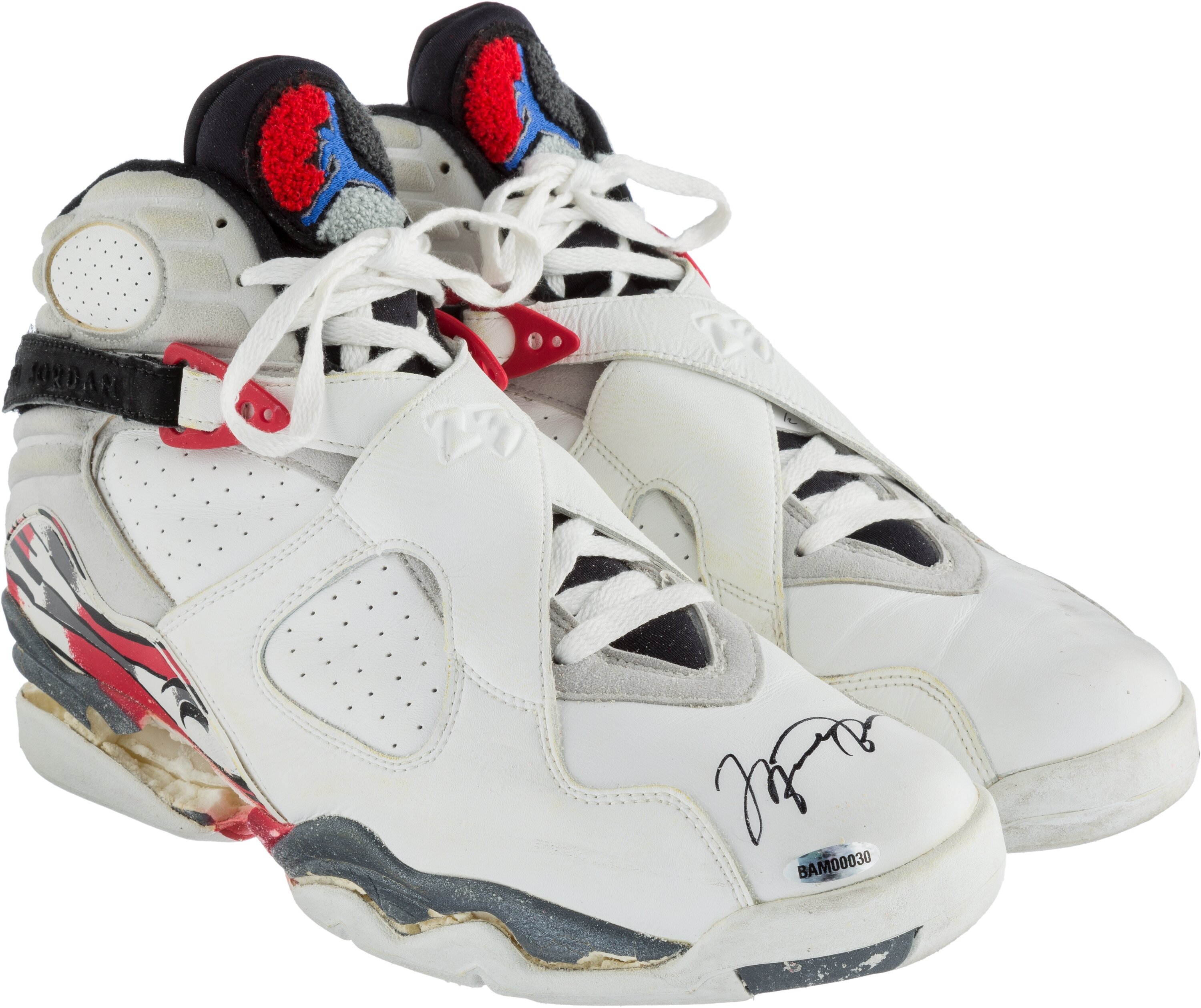 Michael Jordan Signed Pair of Air Jordan Basketball Shoes with Display Case  (Beckett & UDA)