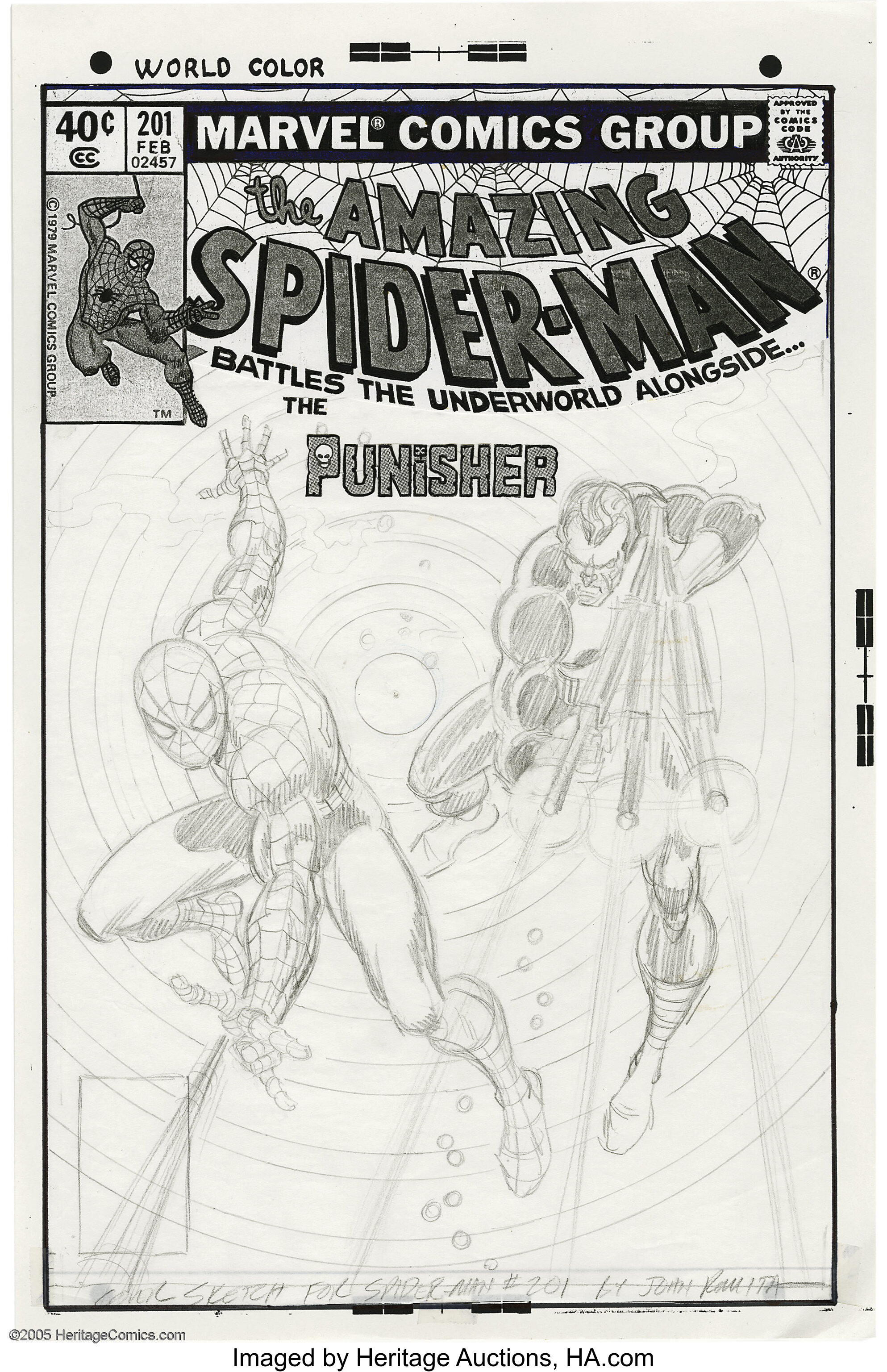 John Romita Sr.- The Amazing Spider-Man #201 Cover Pencils Original ...