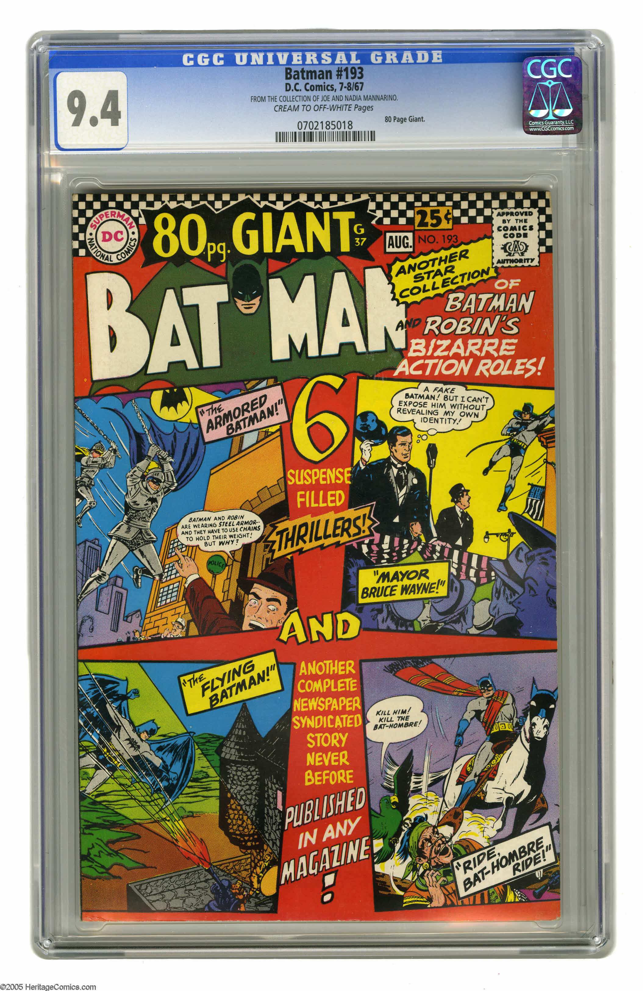 Batman #193 (DC, 1967) CGC NM  Cream to off-white pages. 80-page | Lot  #17119 | Heritage Auctions