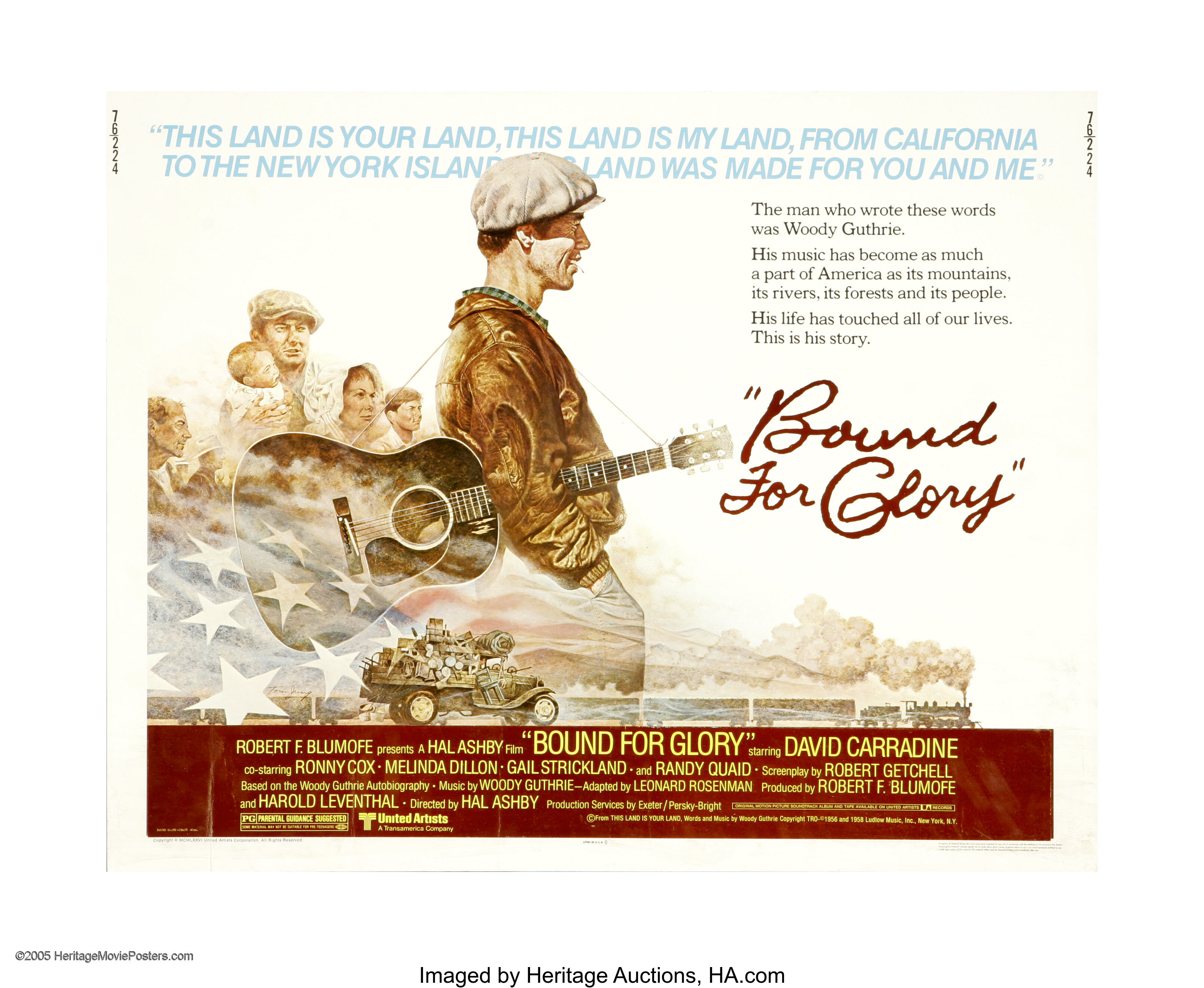 Bound For Glory (United Artists, 1976). Half Sheet (22" X 28"). | Lot ...