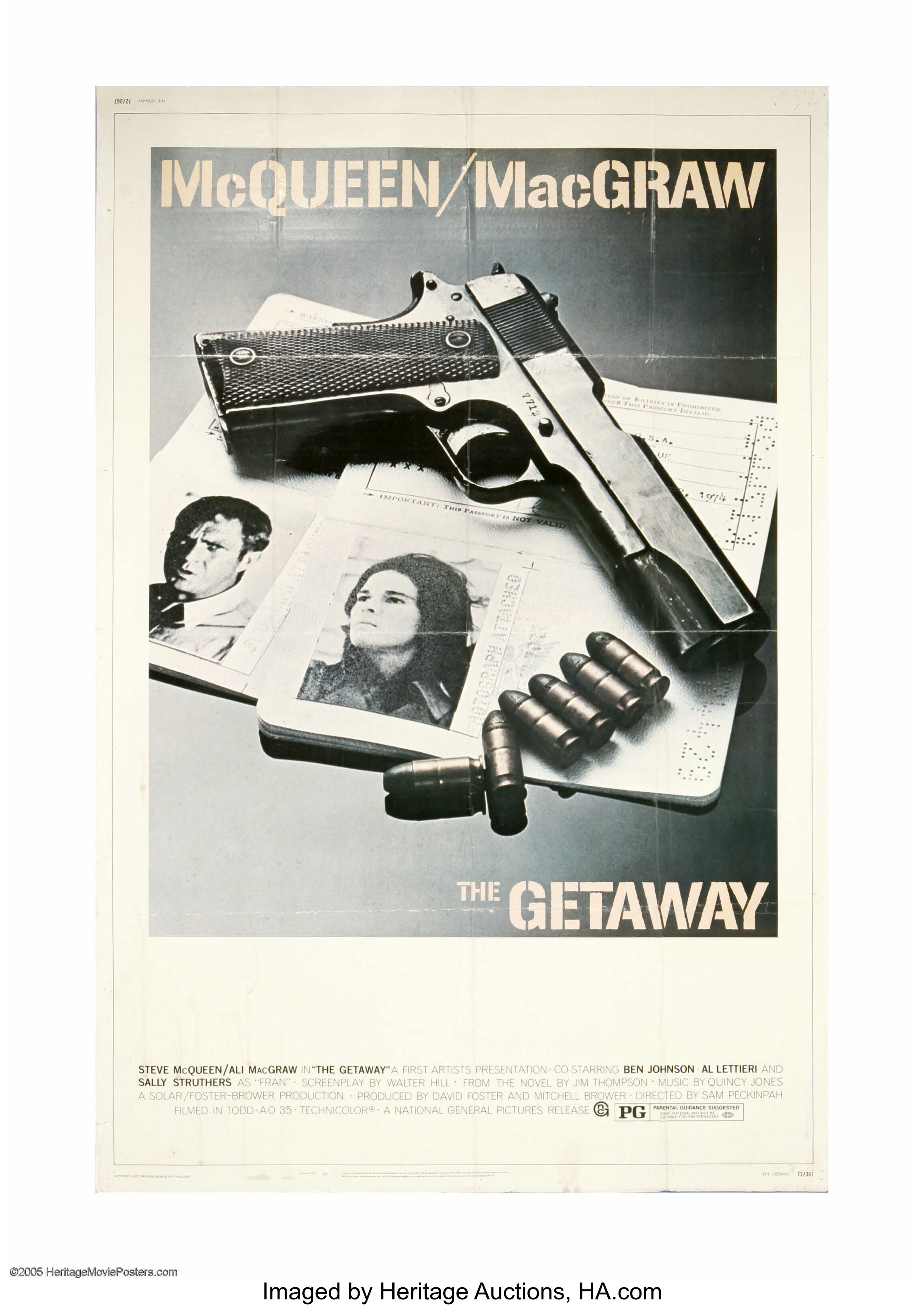 The Getaway Warner Brothers 1972 Poster 40 X 60 Sam Lot 26072 Heritage Auctions