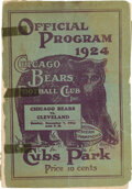 1924 Chicago Bears vs. Cleveland Bulldogs Program - Most Historic