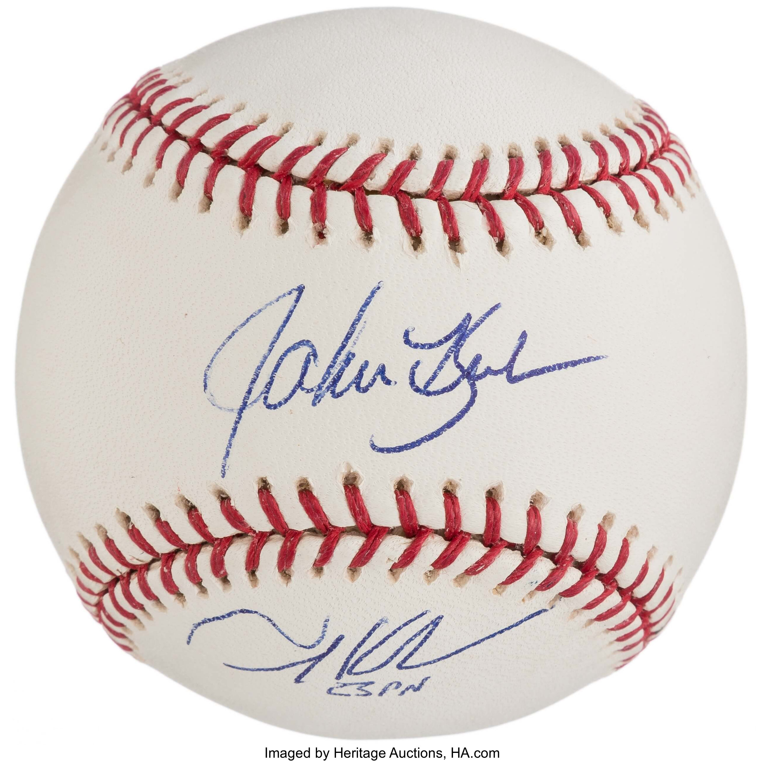 ESPN Multi-Signed Baseball with Kurkjian and Kruk..  Autographs, Lot  #42088