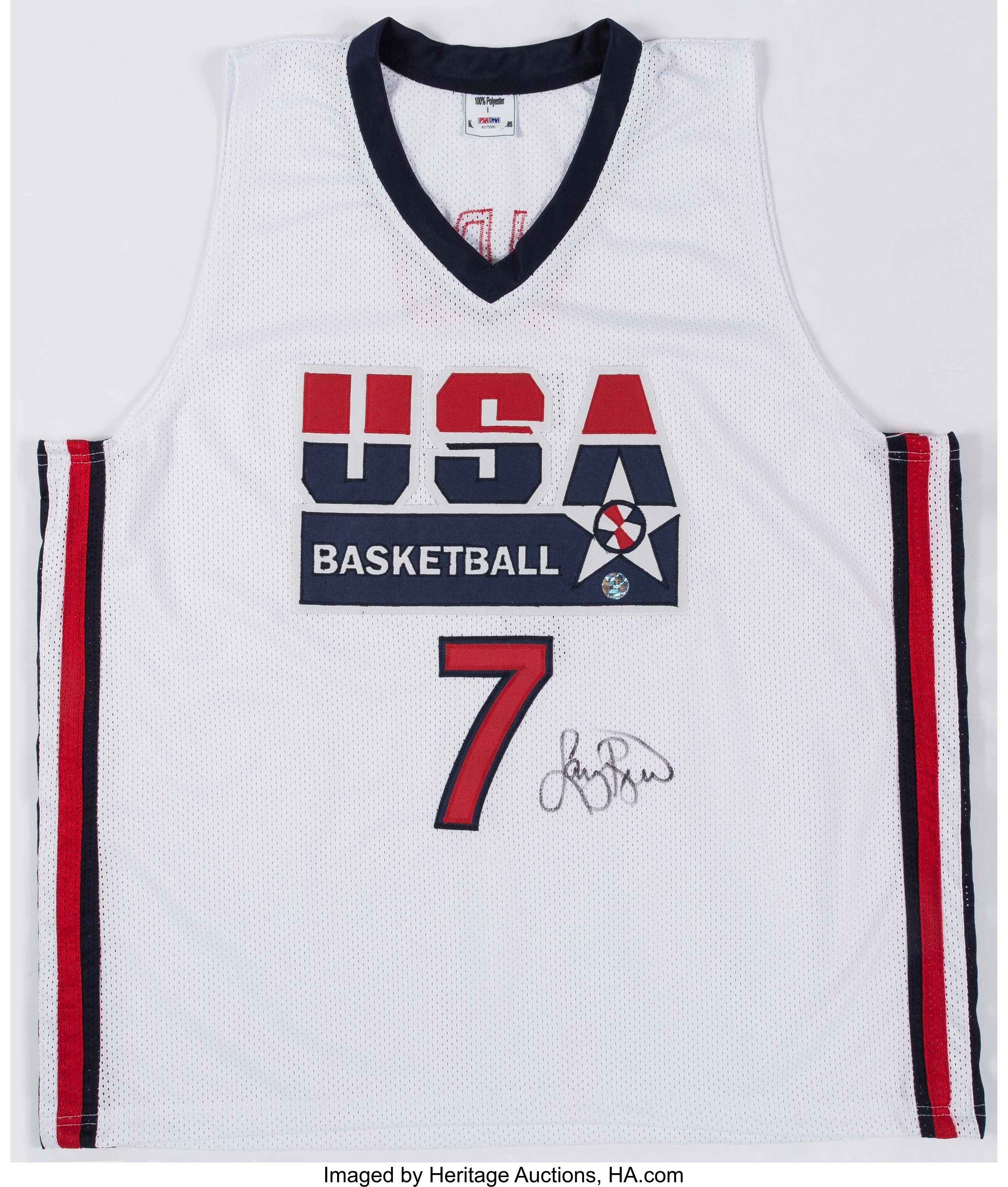 Larry Bird Signed Team Usa Basketball Jersey Autographs Lot Heritage Auctions