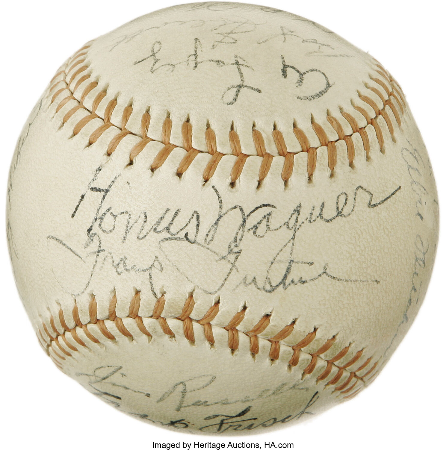 1943-44 Pirates & Phillies Multi-Signed Baseball with Honus Wagner