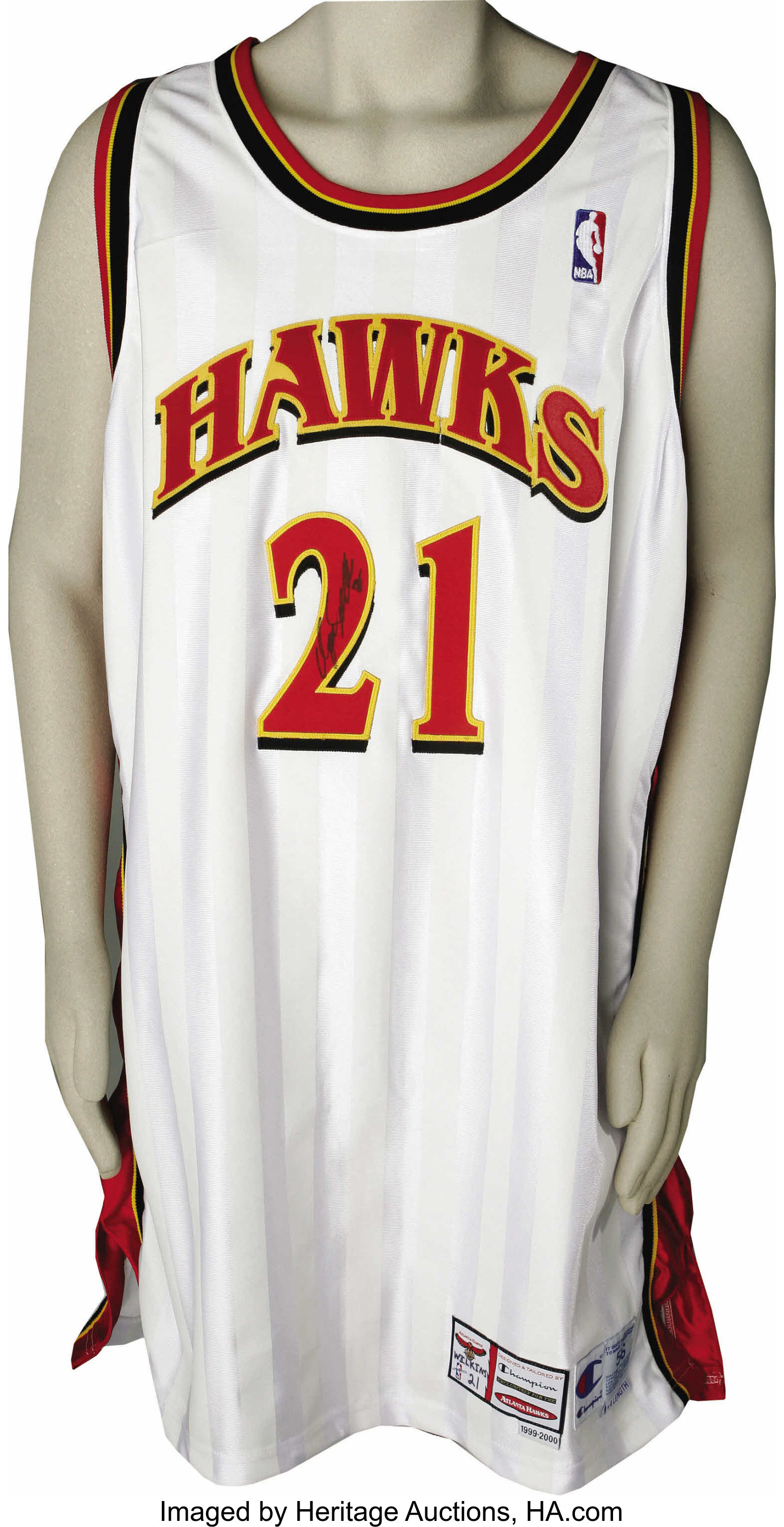 Sports Integrity Dominique Wilkins Signed Atlanta Hawks Adidas Hardwood Classics Jersey BAS