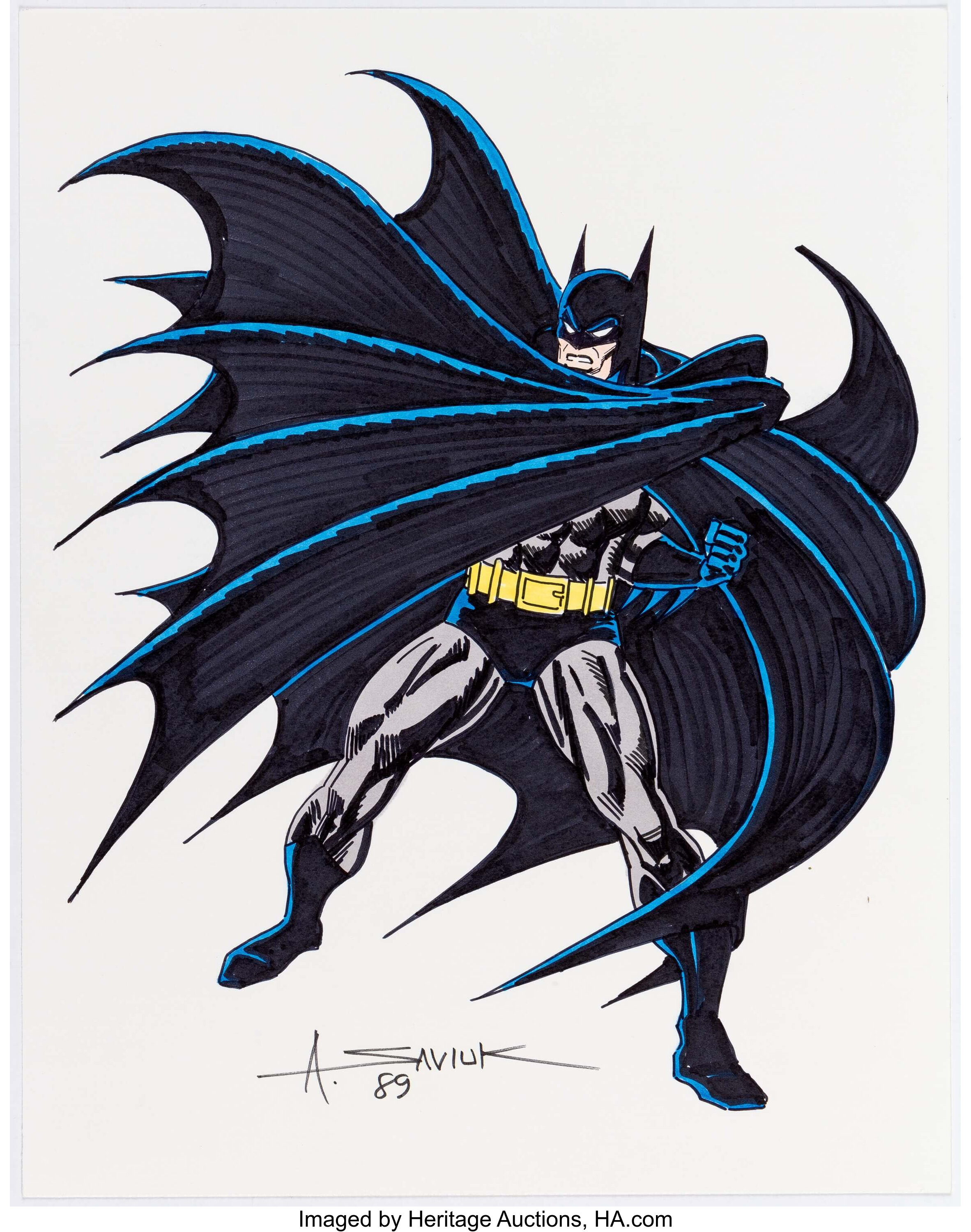 Alex Saviuk Batman Illustration Original Art (1989).... Original | Lot ...