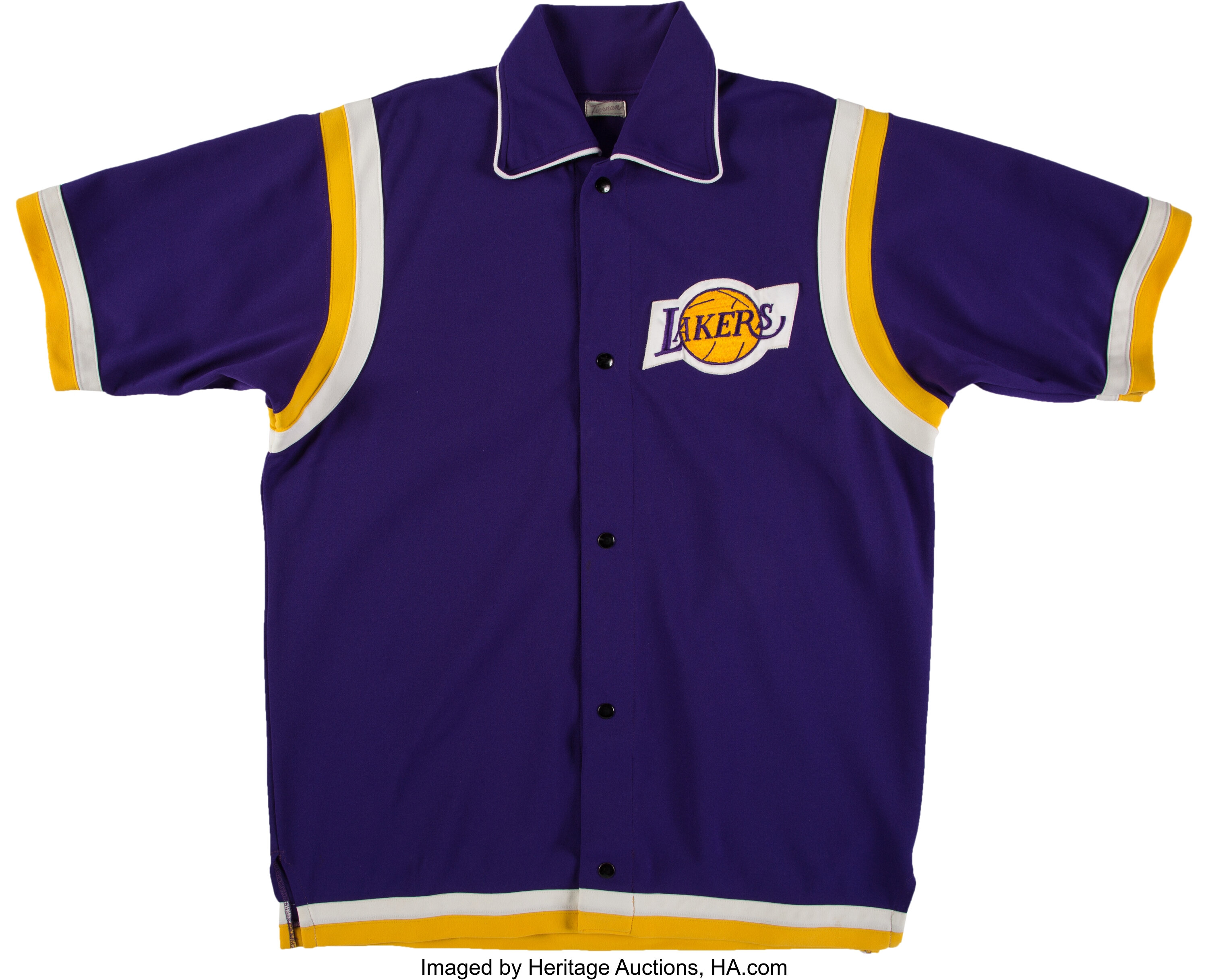 1980-82 Jim Brewer Game Worn Los Angeles Lakers Warmup Jacket., Lot  #51352