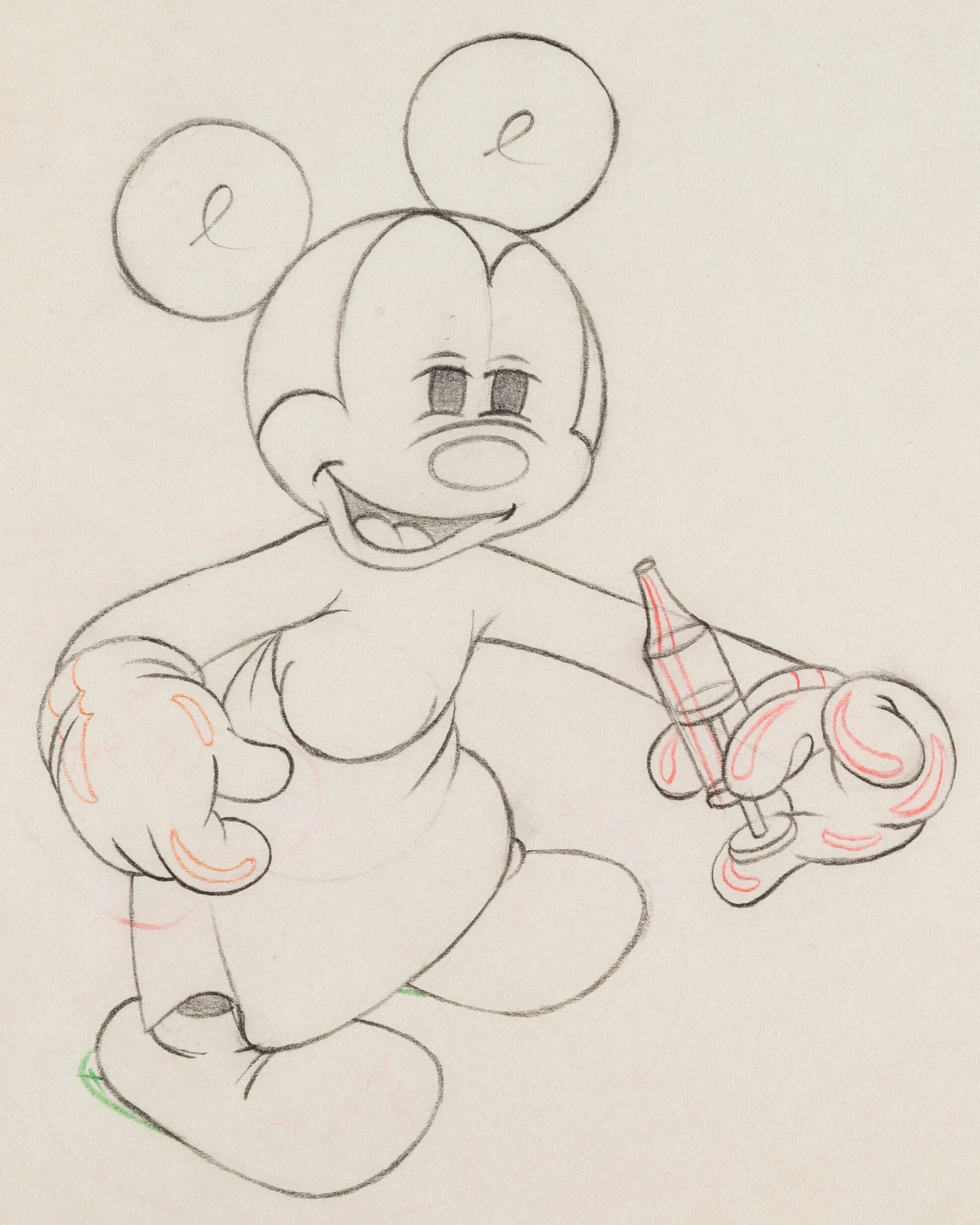 The Worm Turns Mickey Mouse Animation Drawing (Walt Disney, | Lot ...