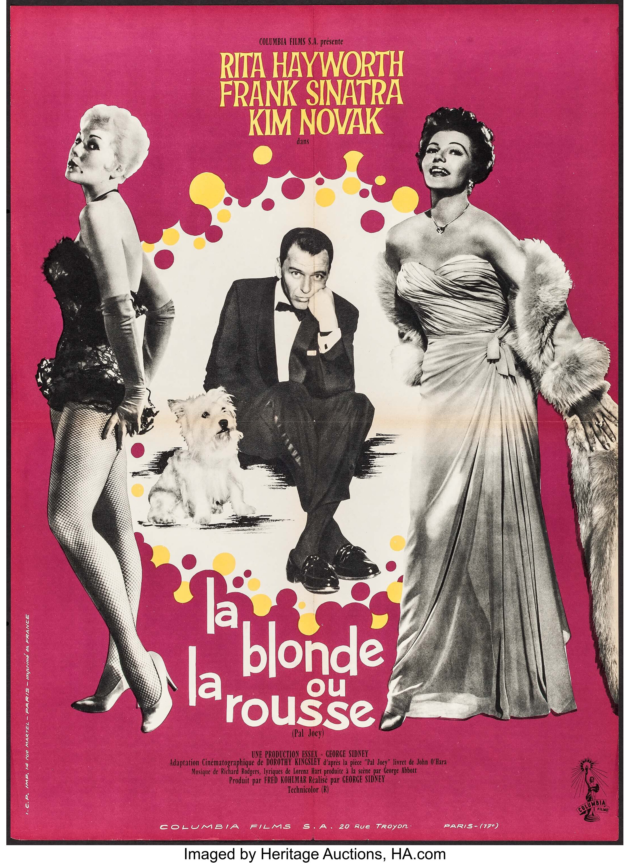 Pal Joey Columbia 1958 French Moyenne 22 X 30 25 Musical Lot Heritage Auctions