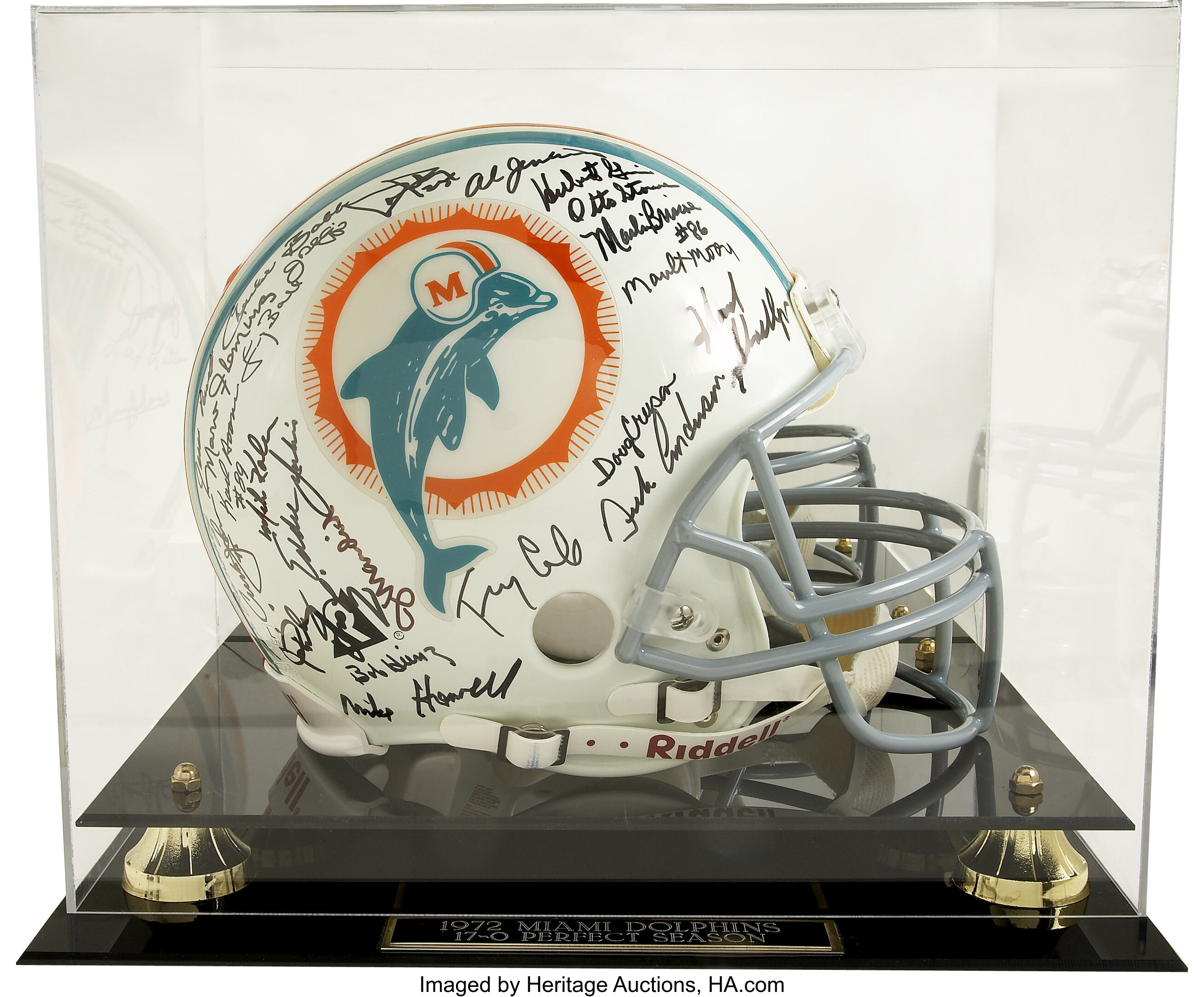 Don Shula Signed Miami Dolphins Helmet autographed 17-0 perfect season PSA  coa