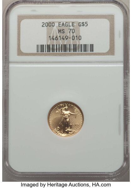 2000 5 Tenth Ounce Gold Eagle Ms70 Ngc Ngc Census 7195