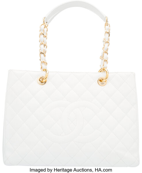 Chanel Vintage Medallion CC White Caviar Tote Bag Gold Hardware – Coco  Approved Studio