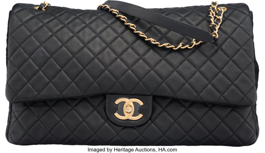 Chanel Black Quilted Calfskin Leather Airlines Collection XXL Flap, Lot  #58021
