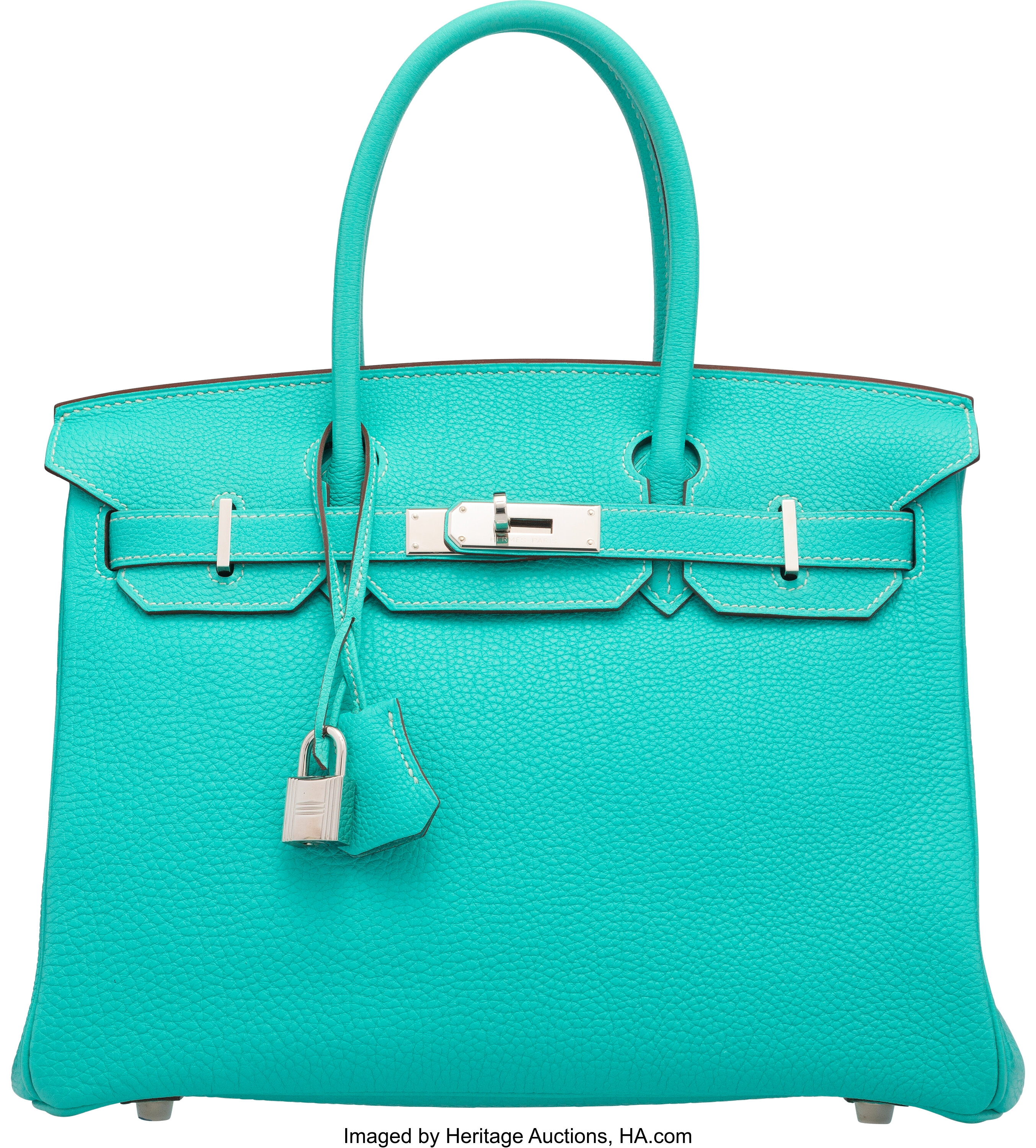 Hermes Birkin Bag 30cm Blue Atoll Togo Palladium Hardware