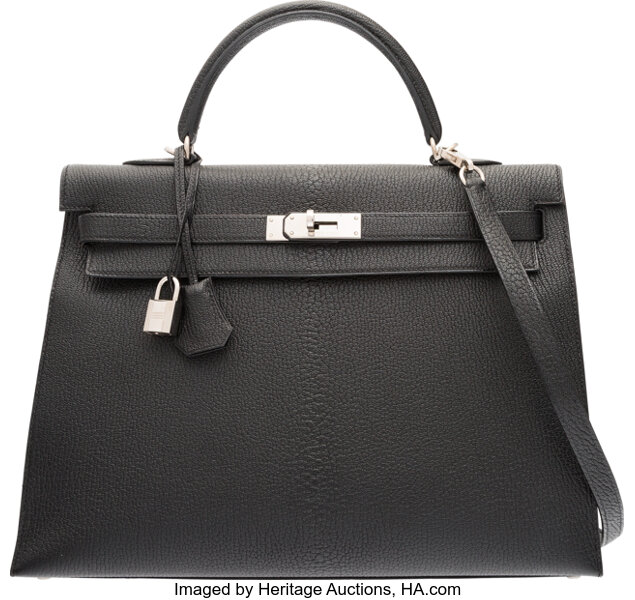 Vintage Hermes Kelly 25 Black Leather Handbag Auction